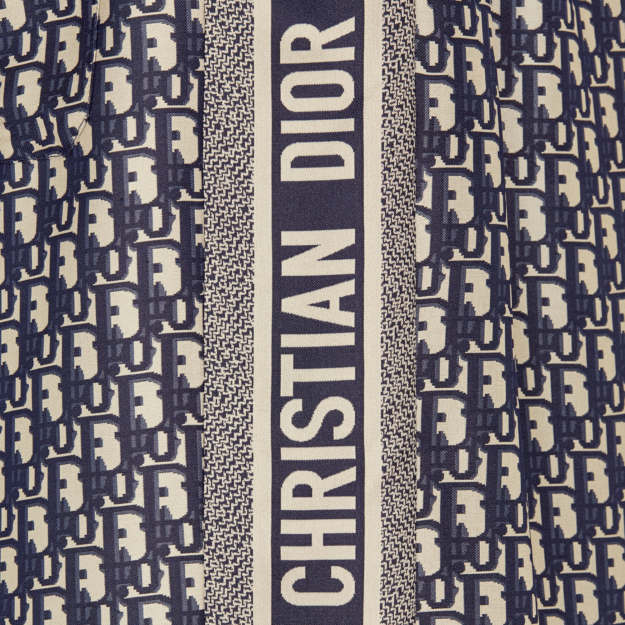 Pantalón Dior Chez Moi Sarga de seda con el motivo Dior Oblique azul E09