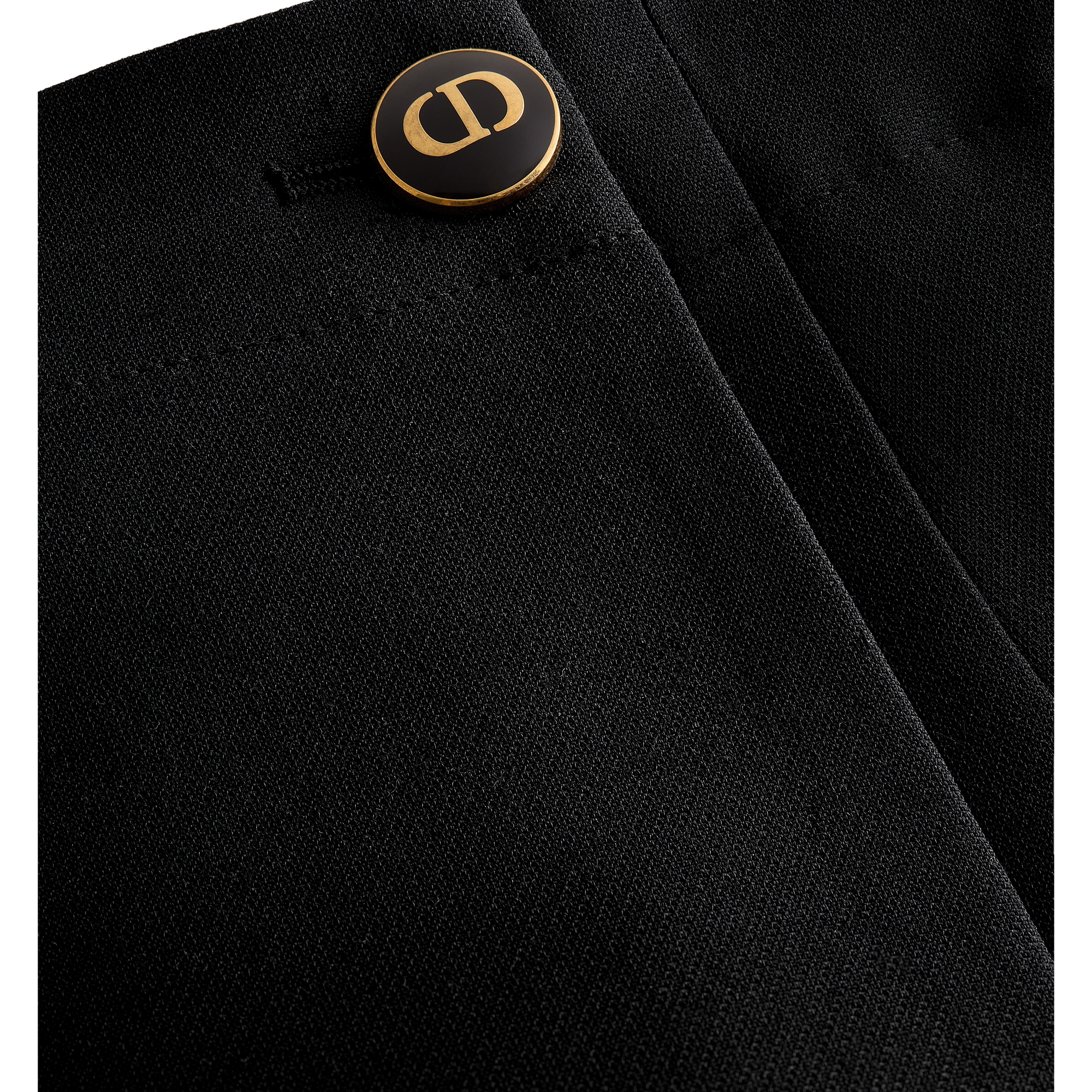 Skort with CD Button Black Wool and Silk E09