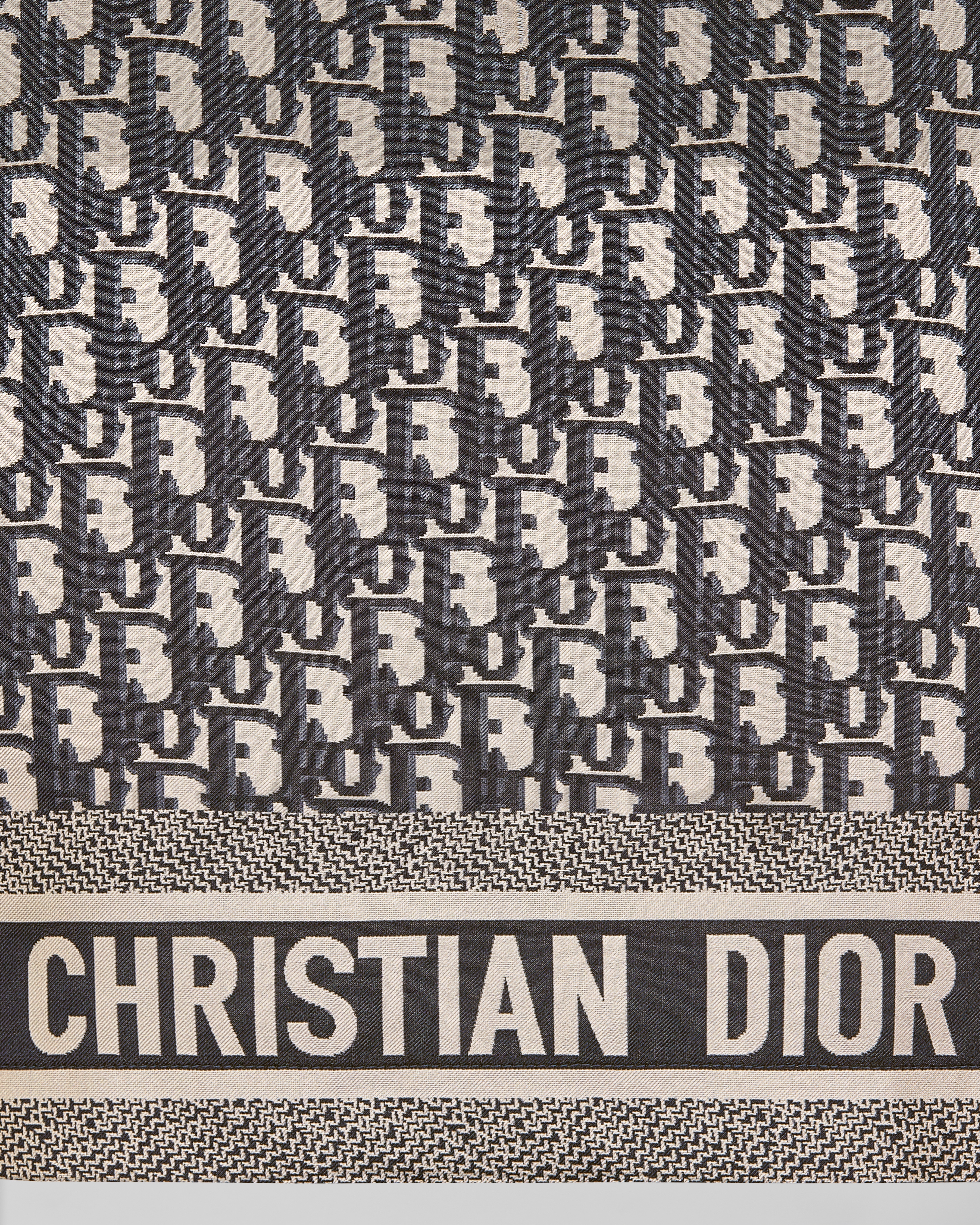 Dior Chez Moi-shirt Blauwe zijden keperstof met Dior Oblique-motief E09