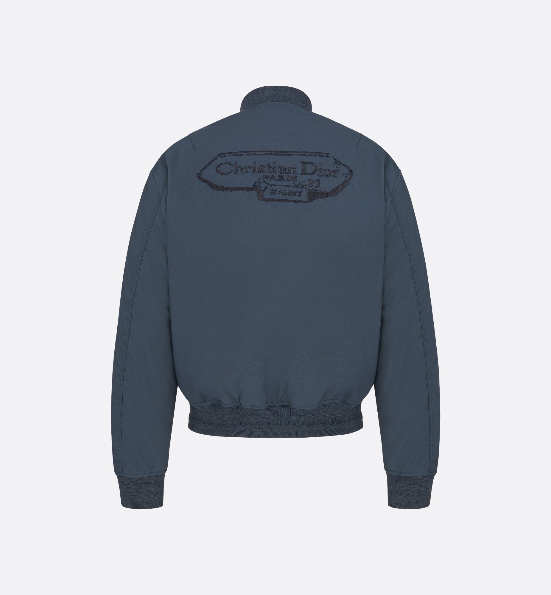 Dior Archives Labels Bomber Jacket Blue Wool Blend | DIOR Dior Archives Labels Bomber Jacket Blue Wool Blend | DIOR