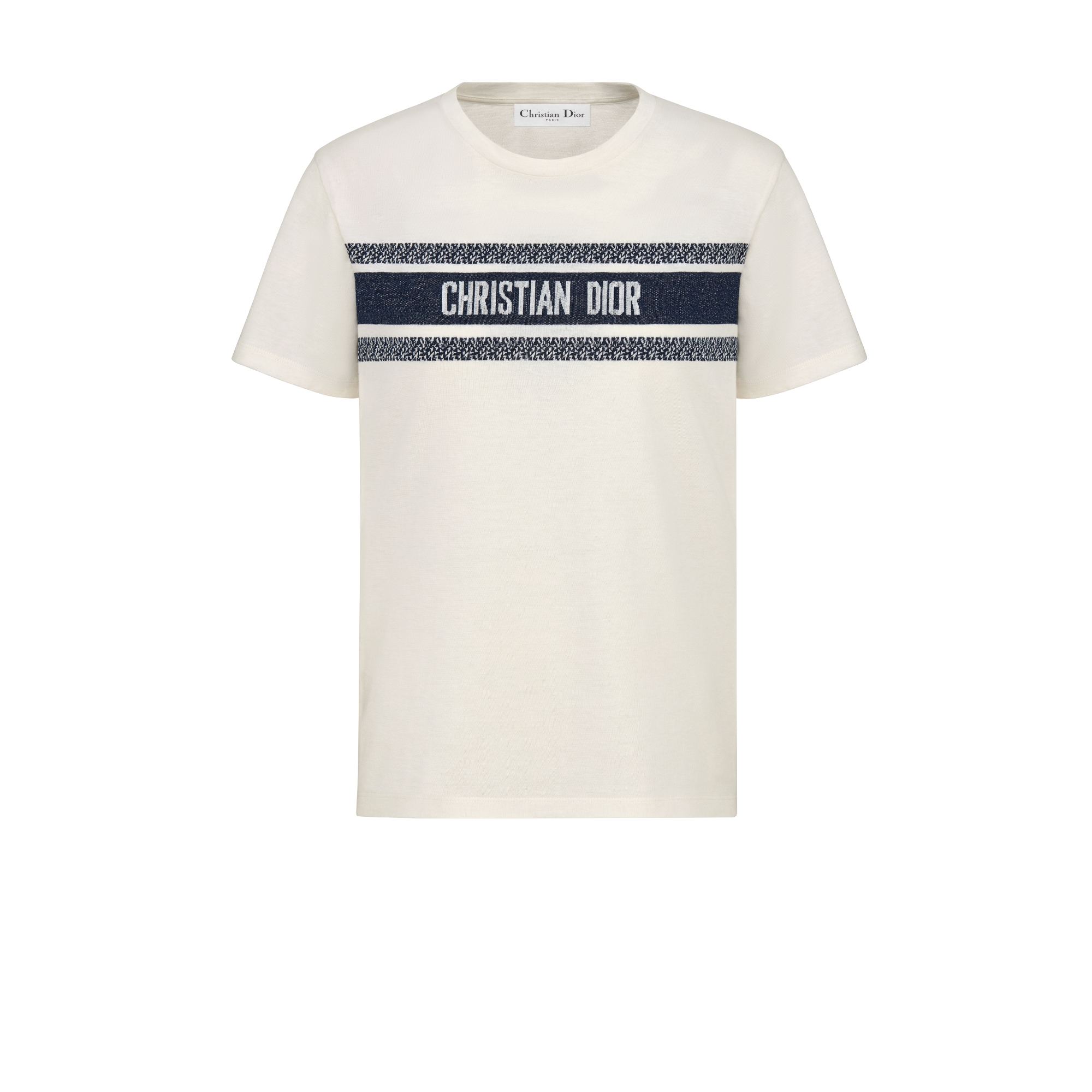 T-Shirt White and Navy Blue Cotton Jersey | DIOR