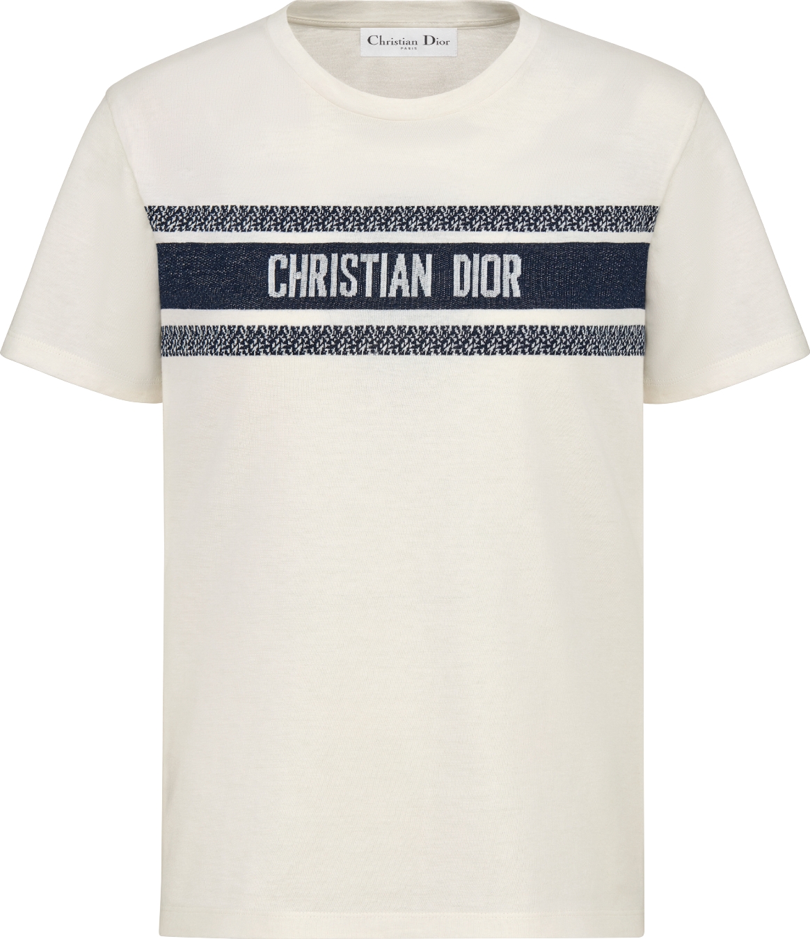 Polo Shirt White and Navy Blue Cotton Jersey DIOR