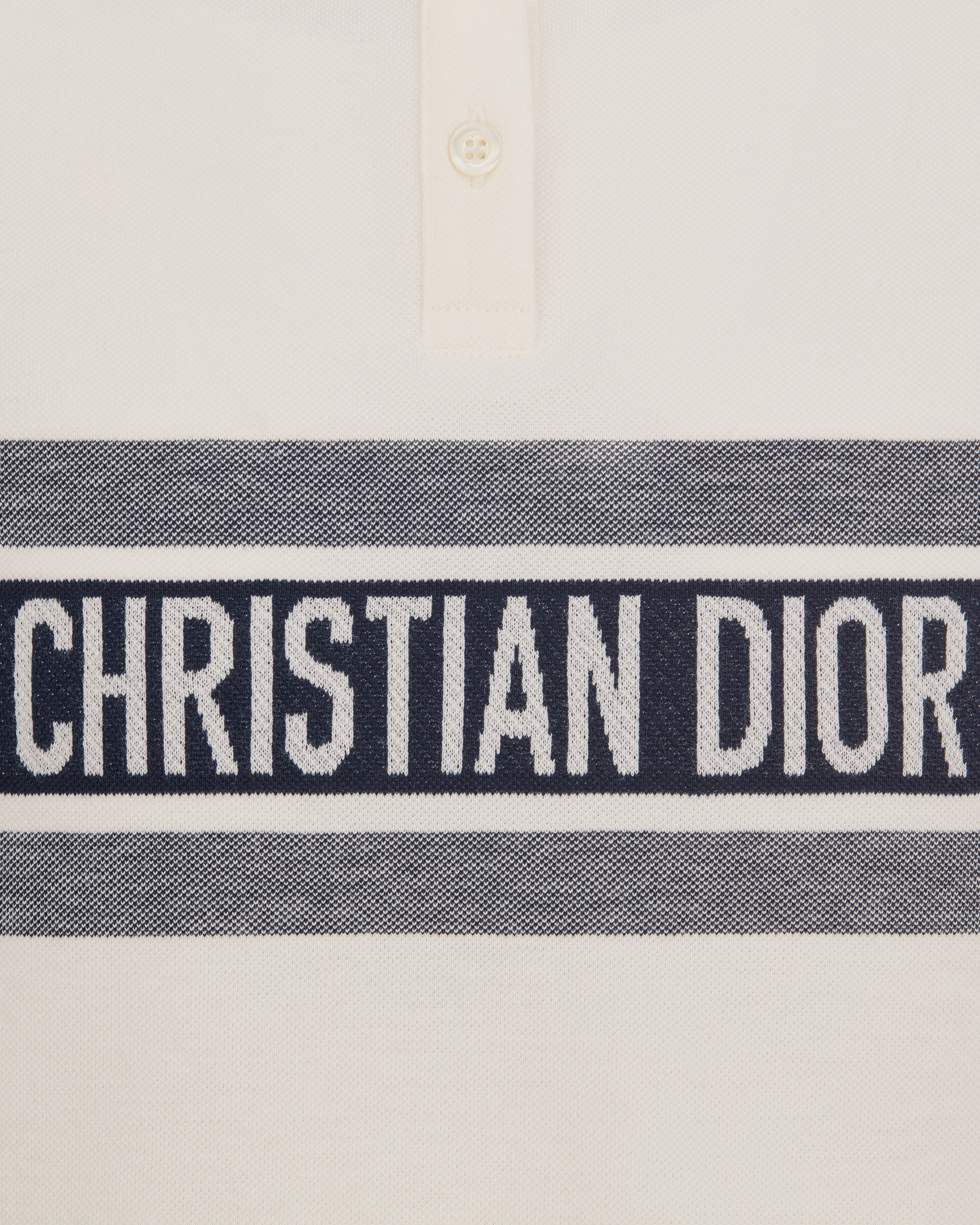 Poloshirt Baumwolljersey in Weiß und Marineblau E09