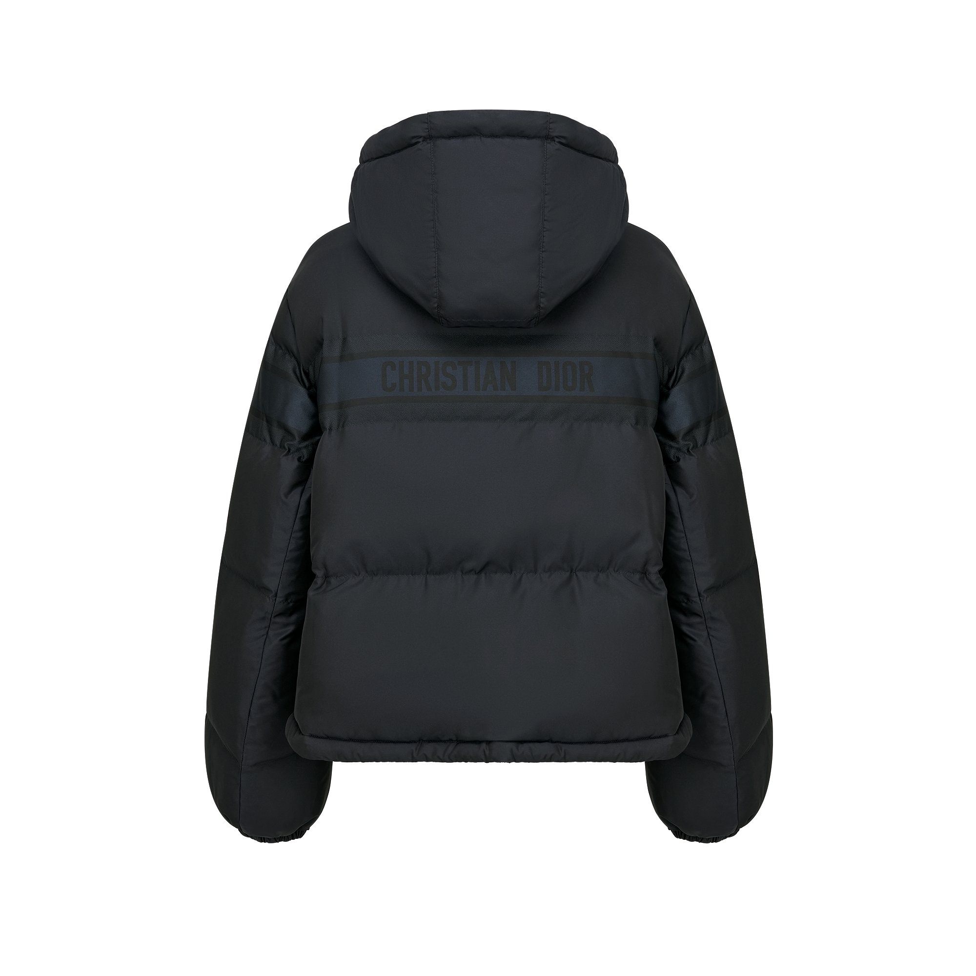 DIOR Reversible Cropped Puffer Jacket Blue And Ecru Dior Oblique Quilted Technical Taffeta Size M Women