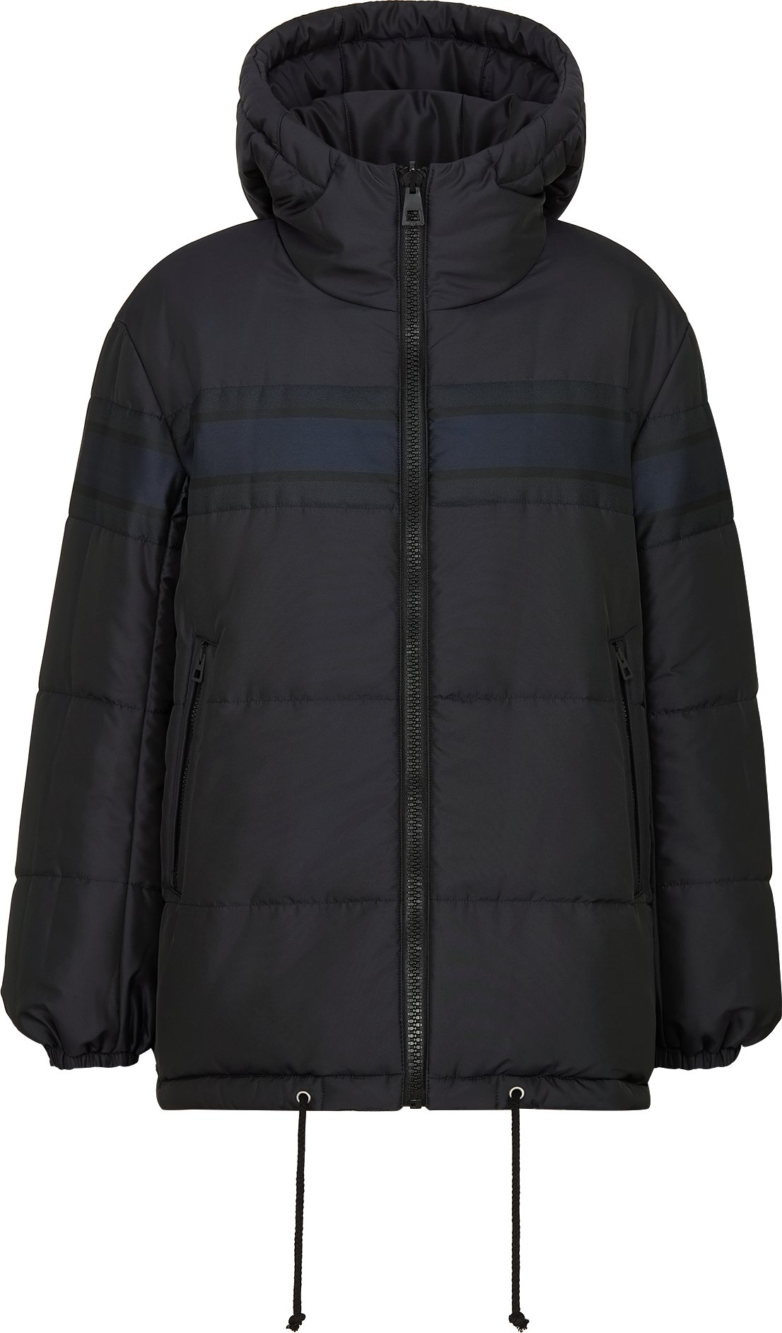 Reversible Long Puffer Jacket Blue and Ecru Dior Oblique Quilted Technical Taffeta DIOR