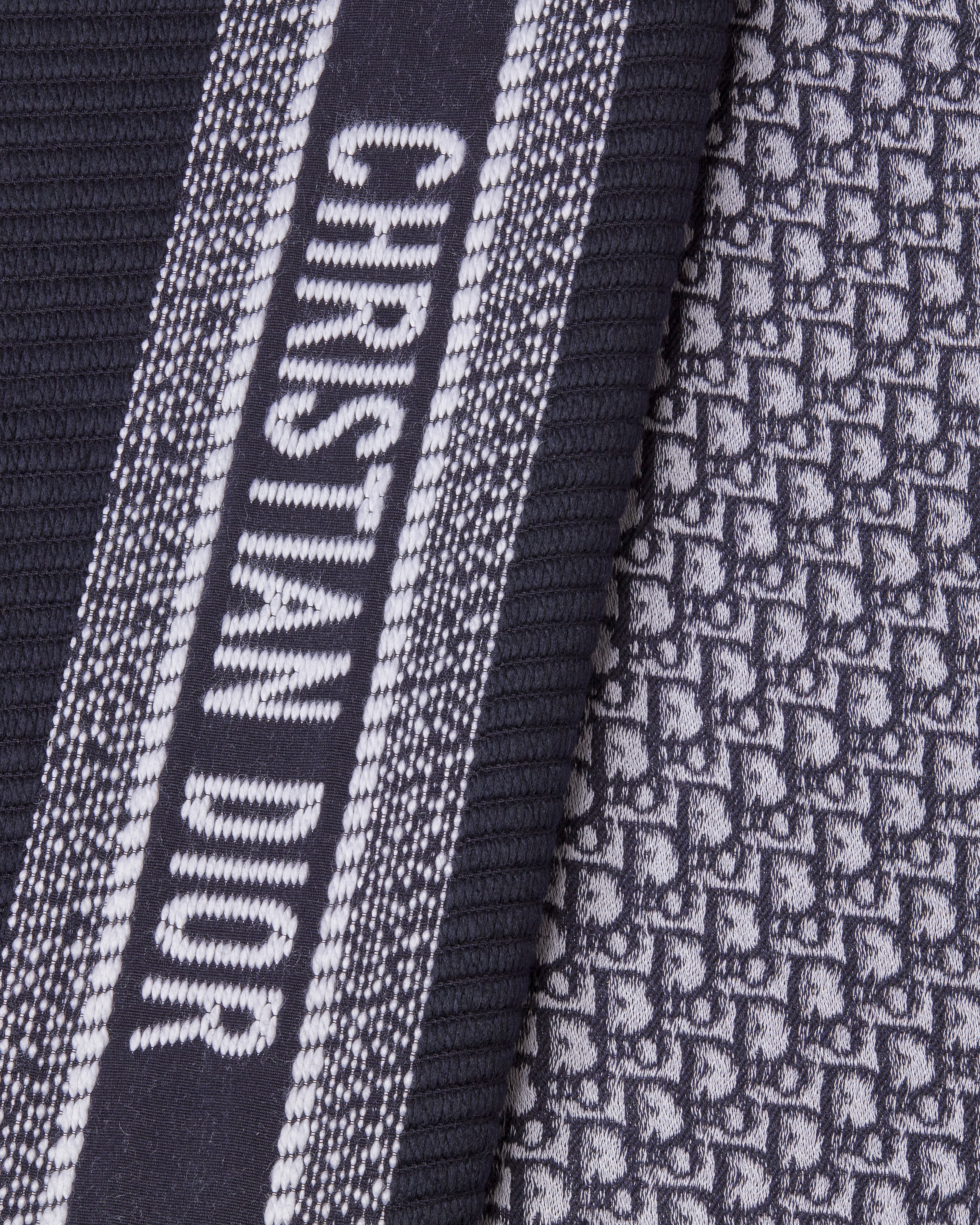 Sciarpa reversibile Dior Oblique University Lana e seta blu navy E09