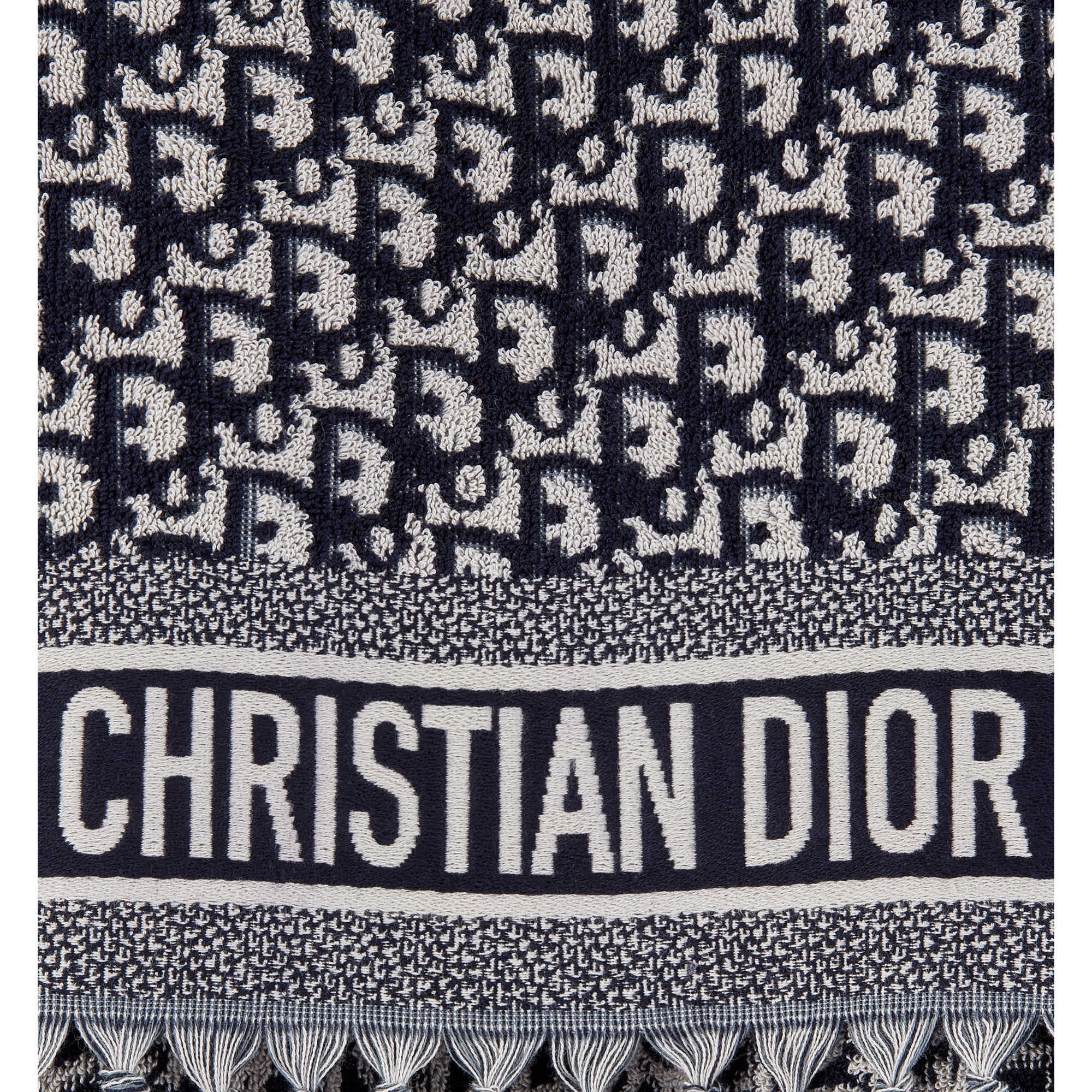 Dior Oblique Hooded Poncho Navy Blue Cotton E09