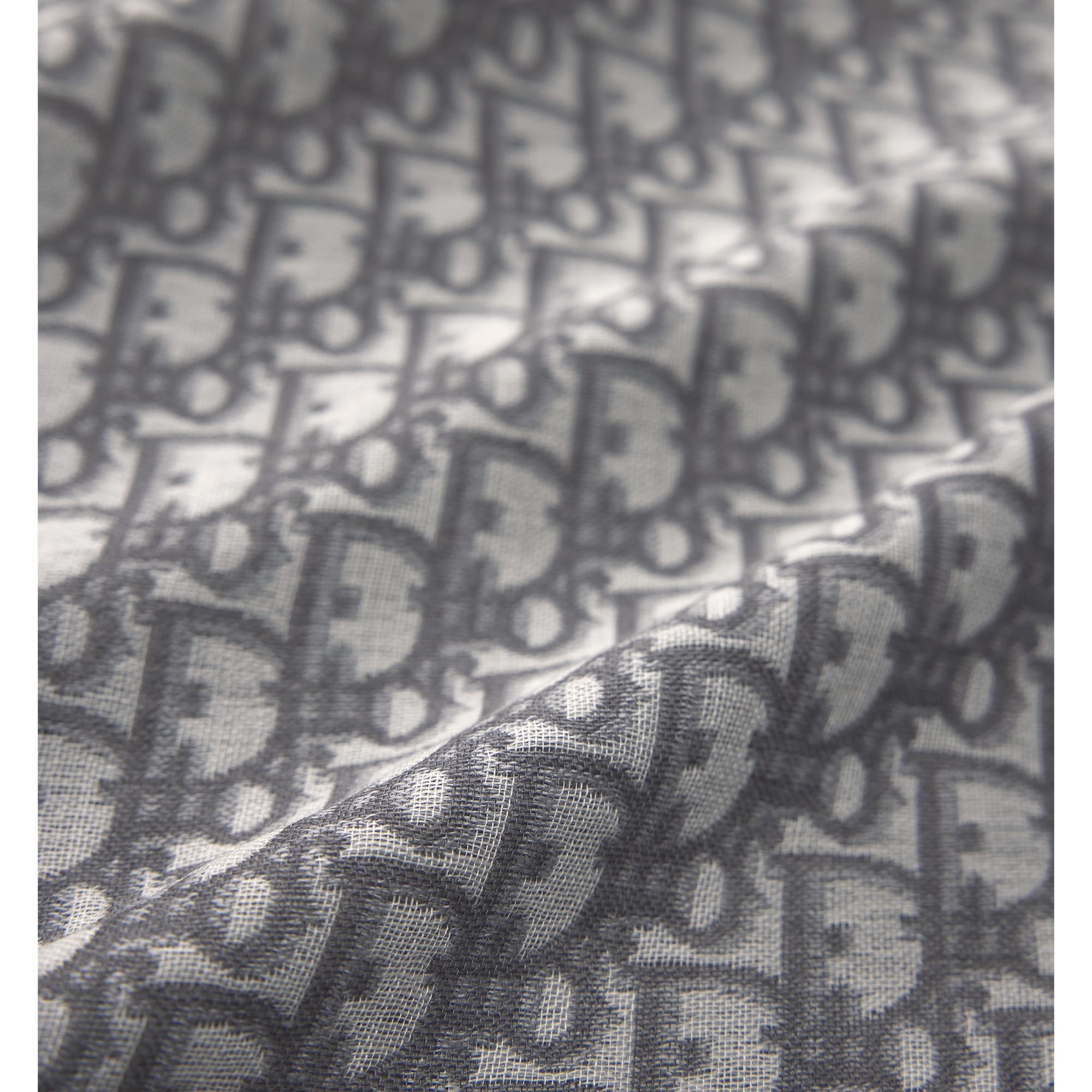 Dior Oblique Shawl Gray Wool, Silk and Cotton E09