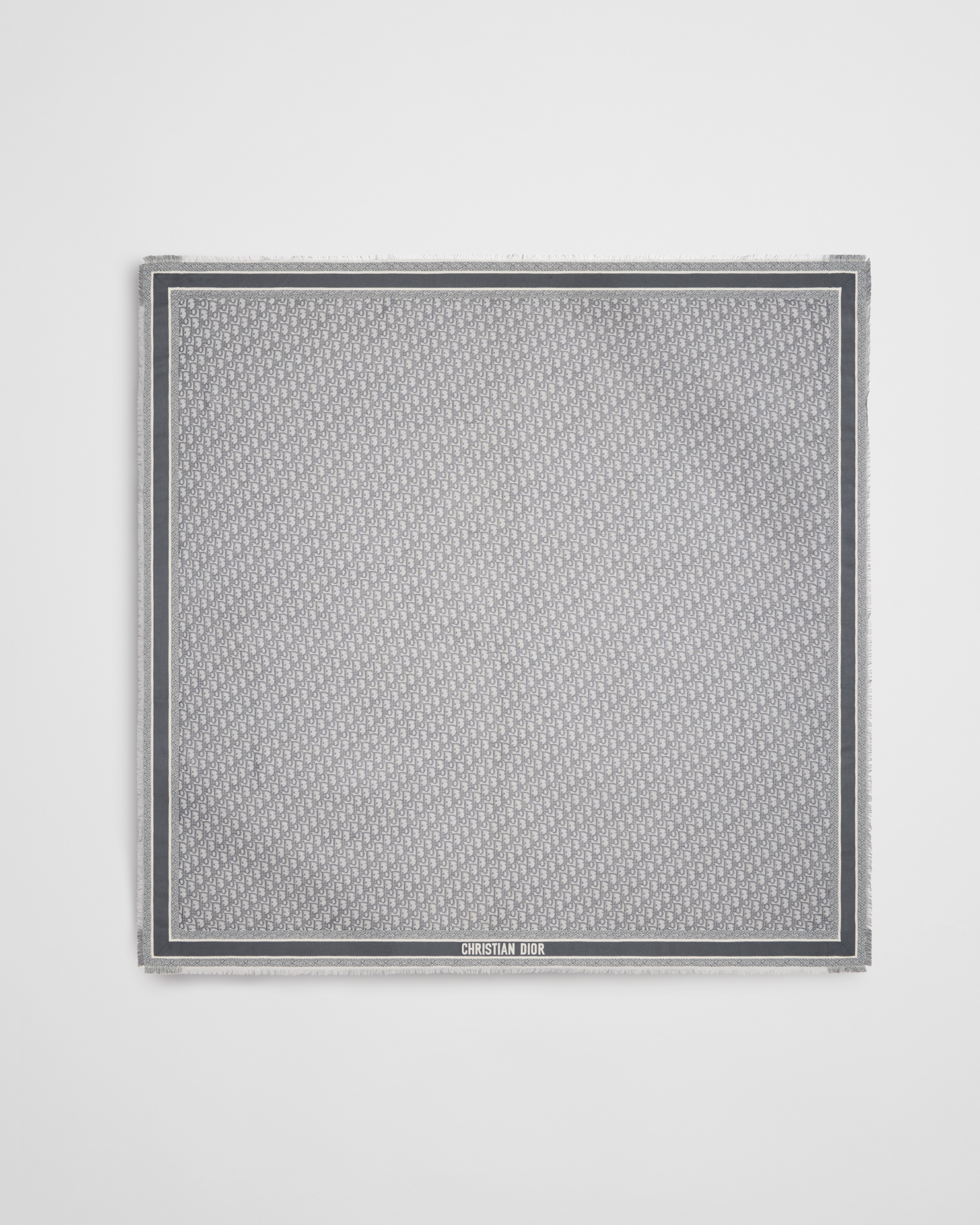 Dior Oblique Shawl Gray Wool, Silk and Cotton E01