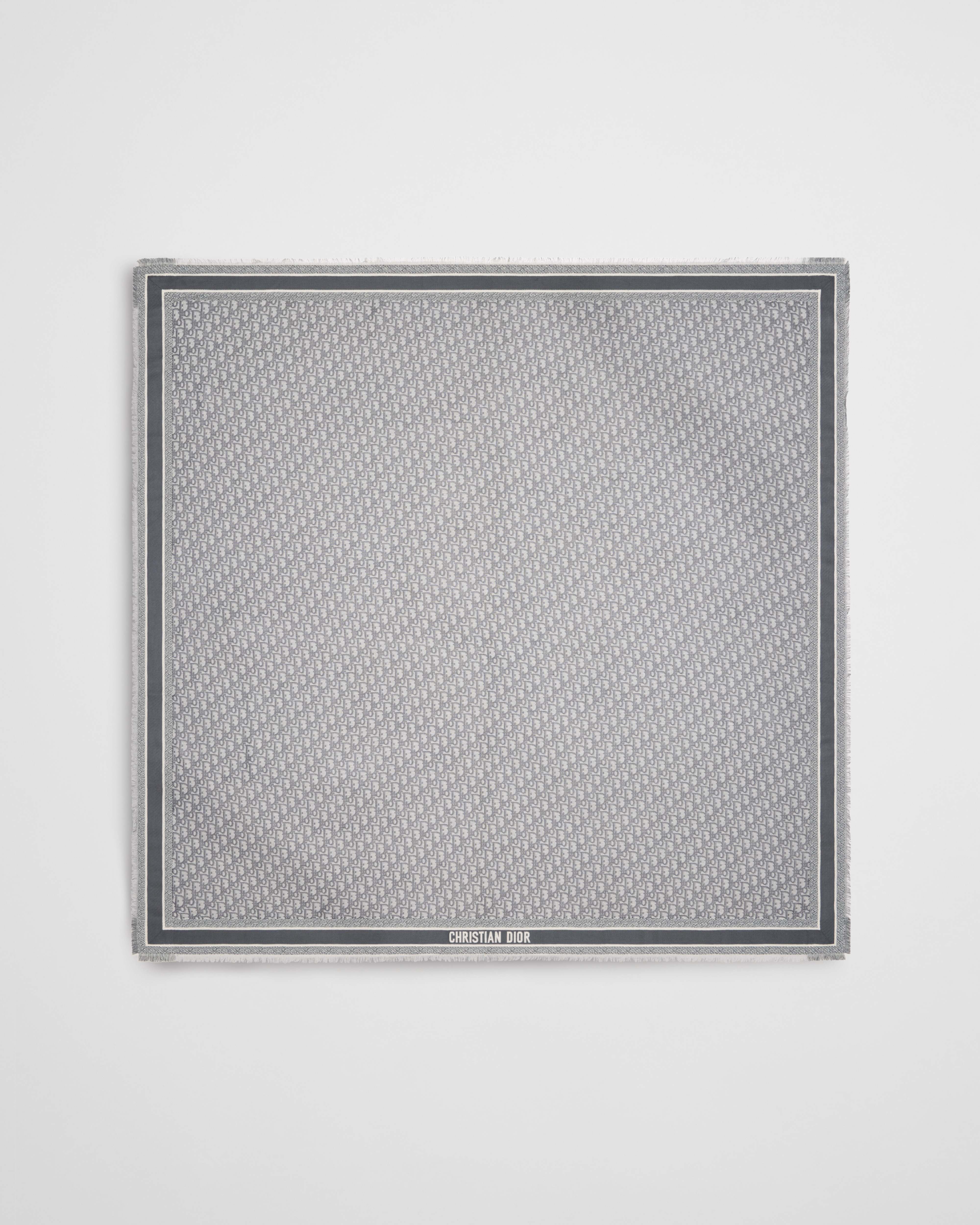 Dior Oblique Shawl Gray Wool, Silk and Cotton E01