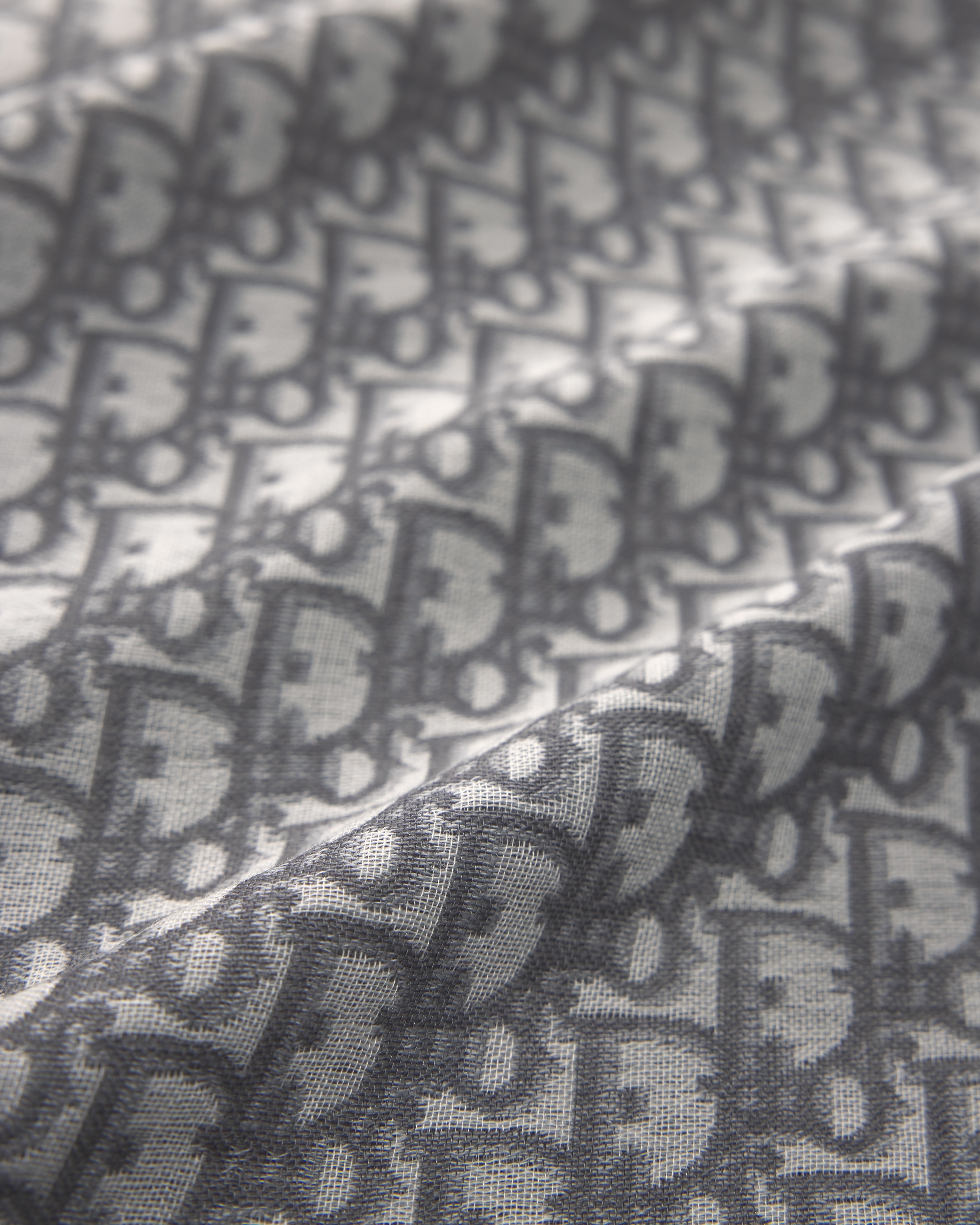 Dior Oblique Shawl Gray Wool, Silk and Cotton E09