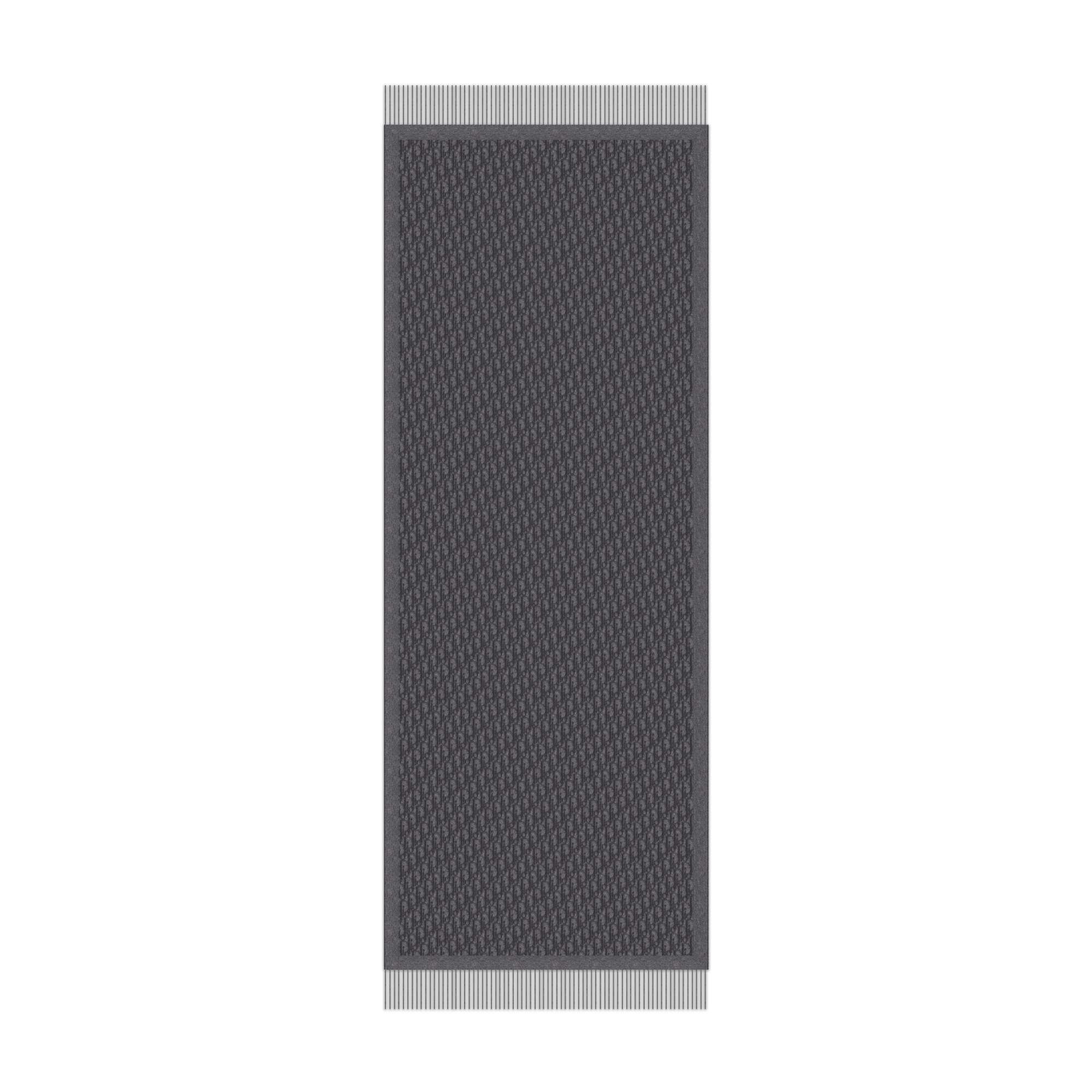 Écharpe Dior Oblique Soie gris foncé et noire E07