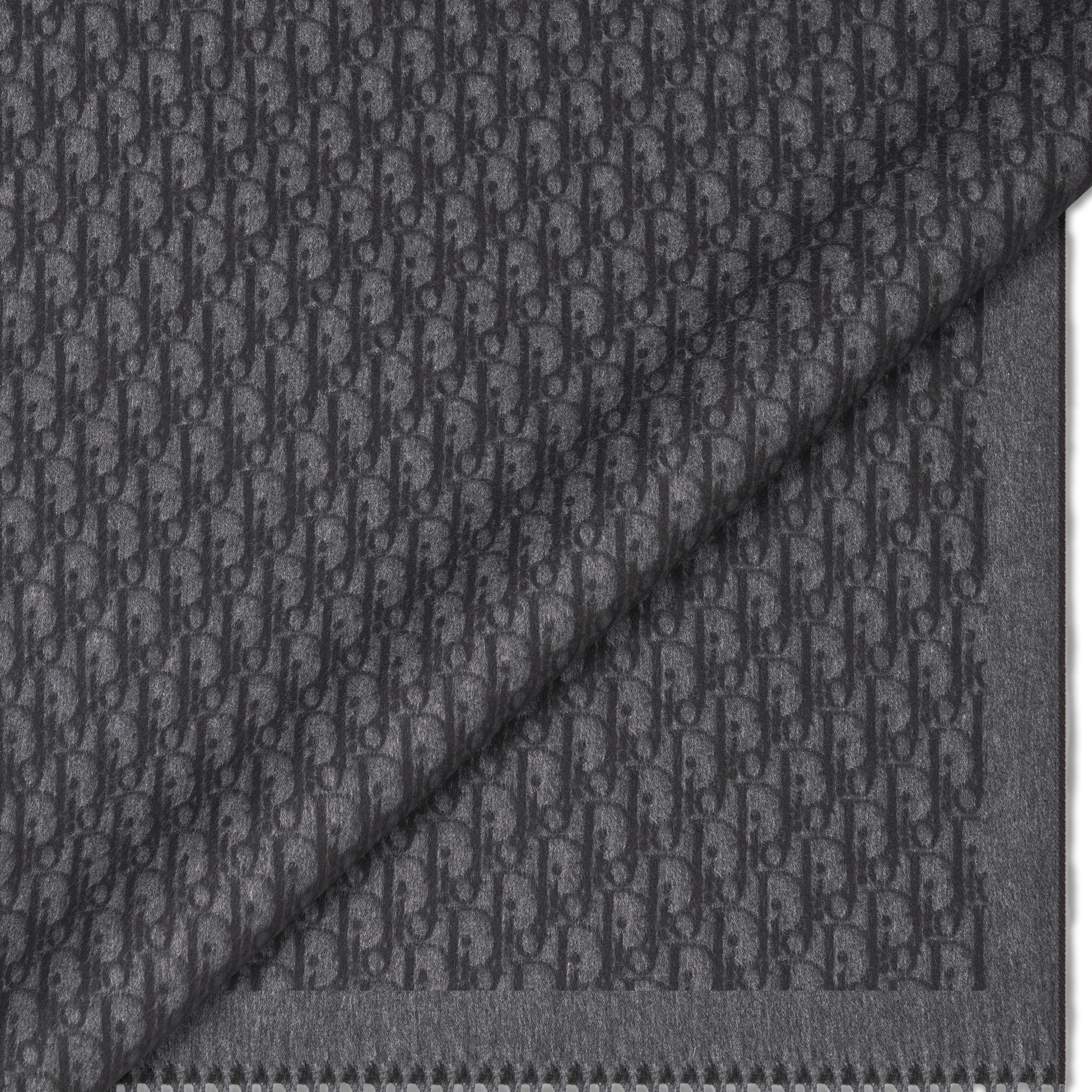 Écharpe Dior Oblique Soie gris foncé et noire E09