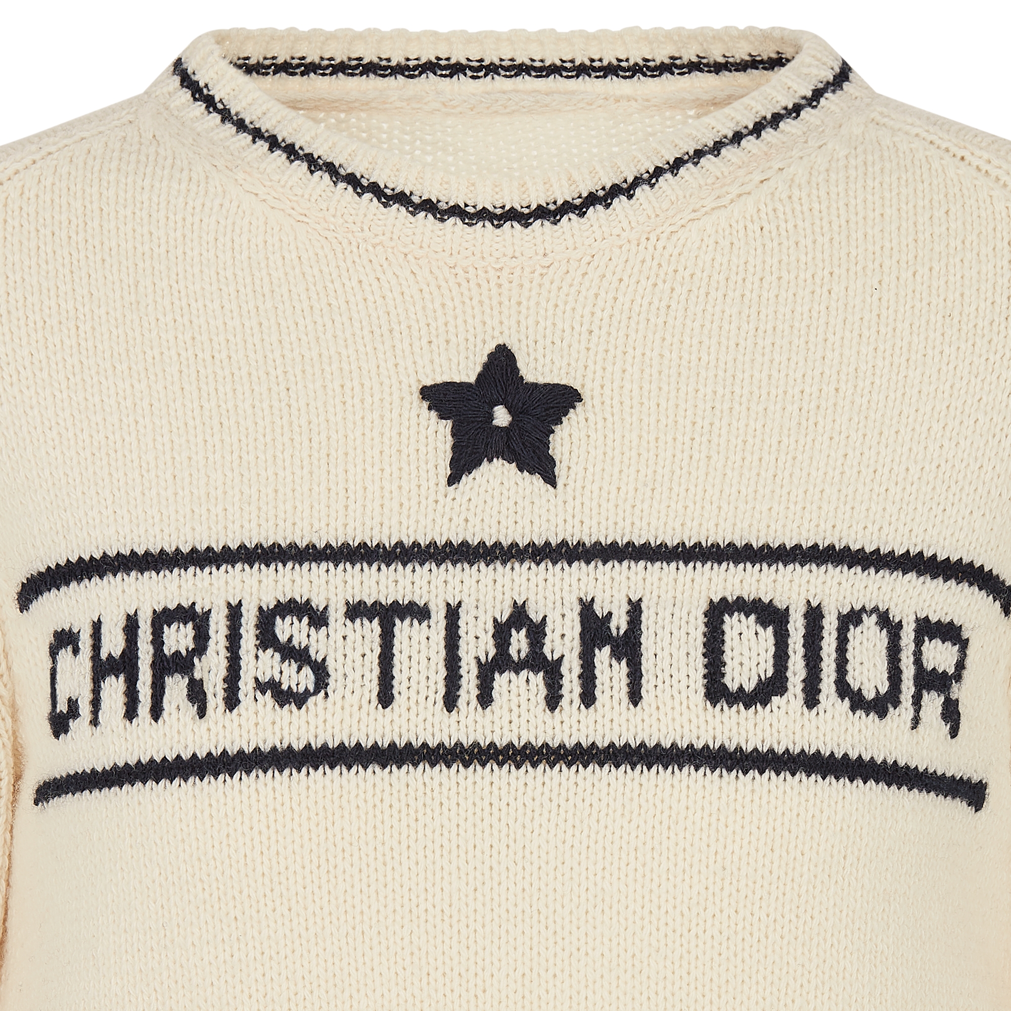 Short-Sleeved Sweater Ecru Wool and Cashmere Knit E09