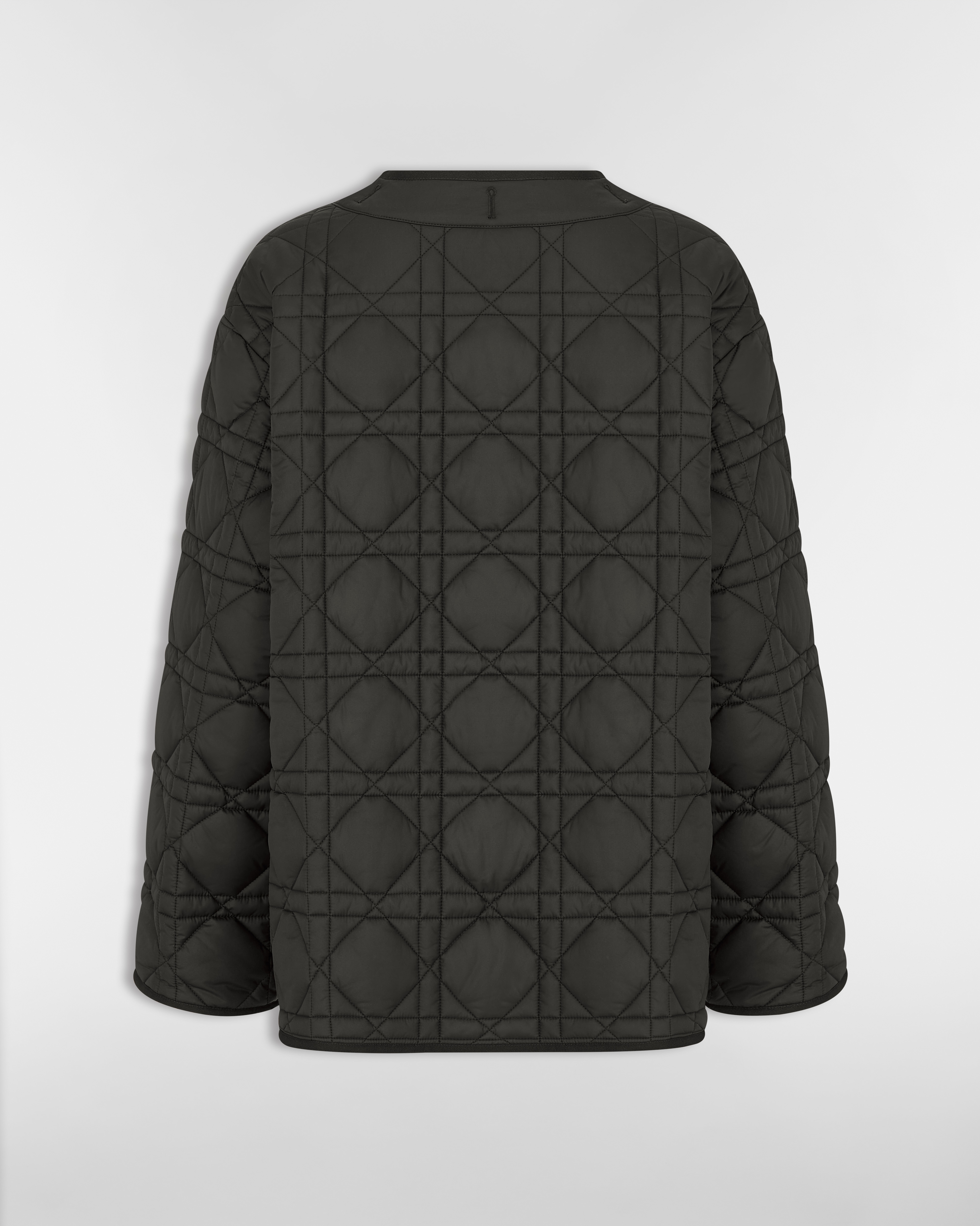 Macrocannage Jacket Black Quilted Technical Taffeta E08
