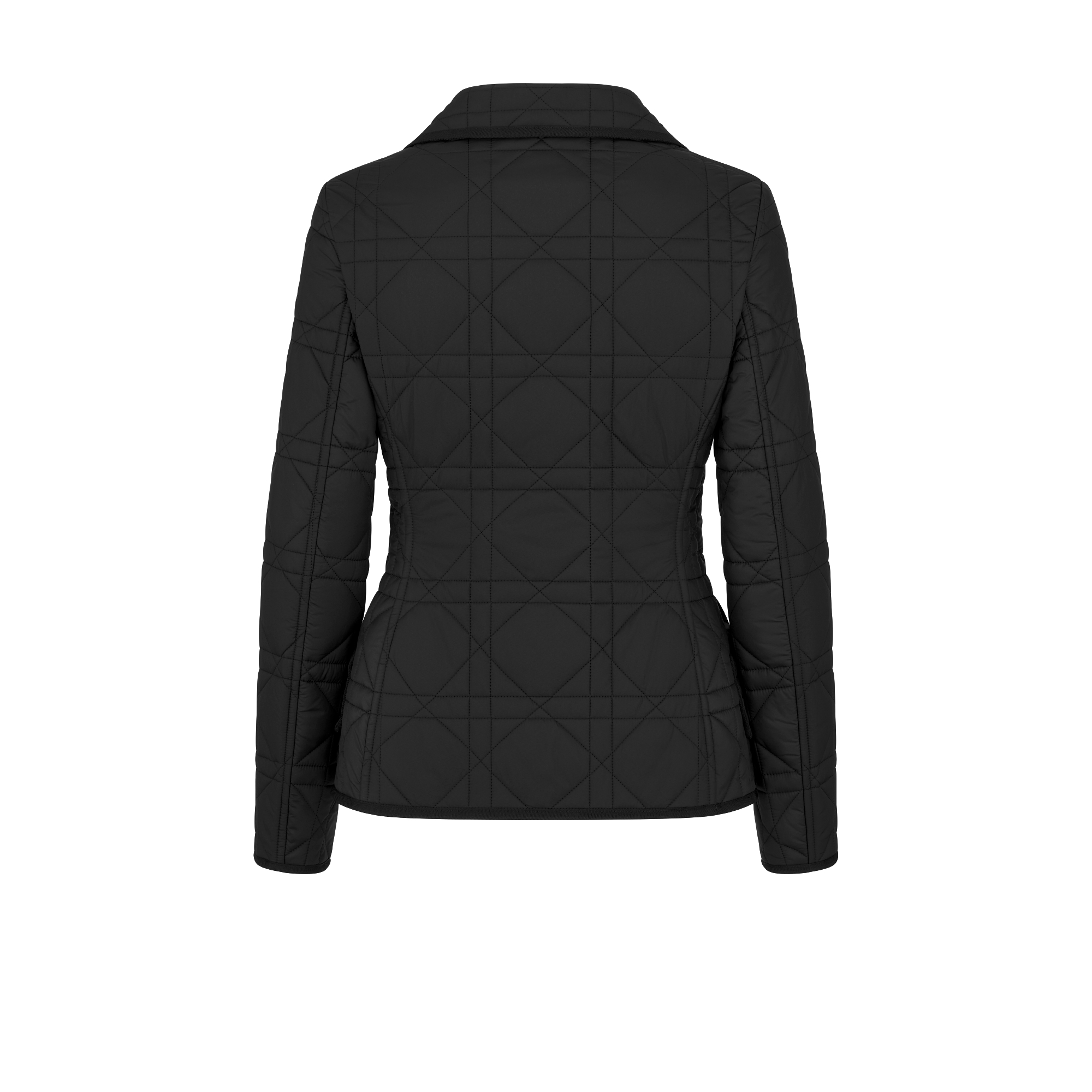 Macrocannage Bar Jacket Black Quilted Technical Taffeta E08