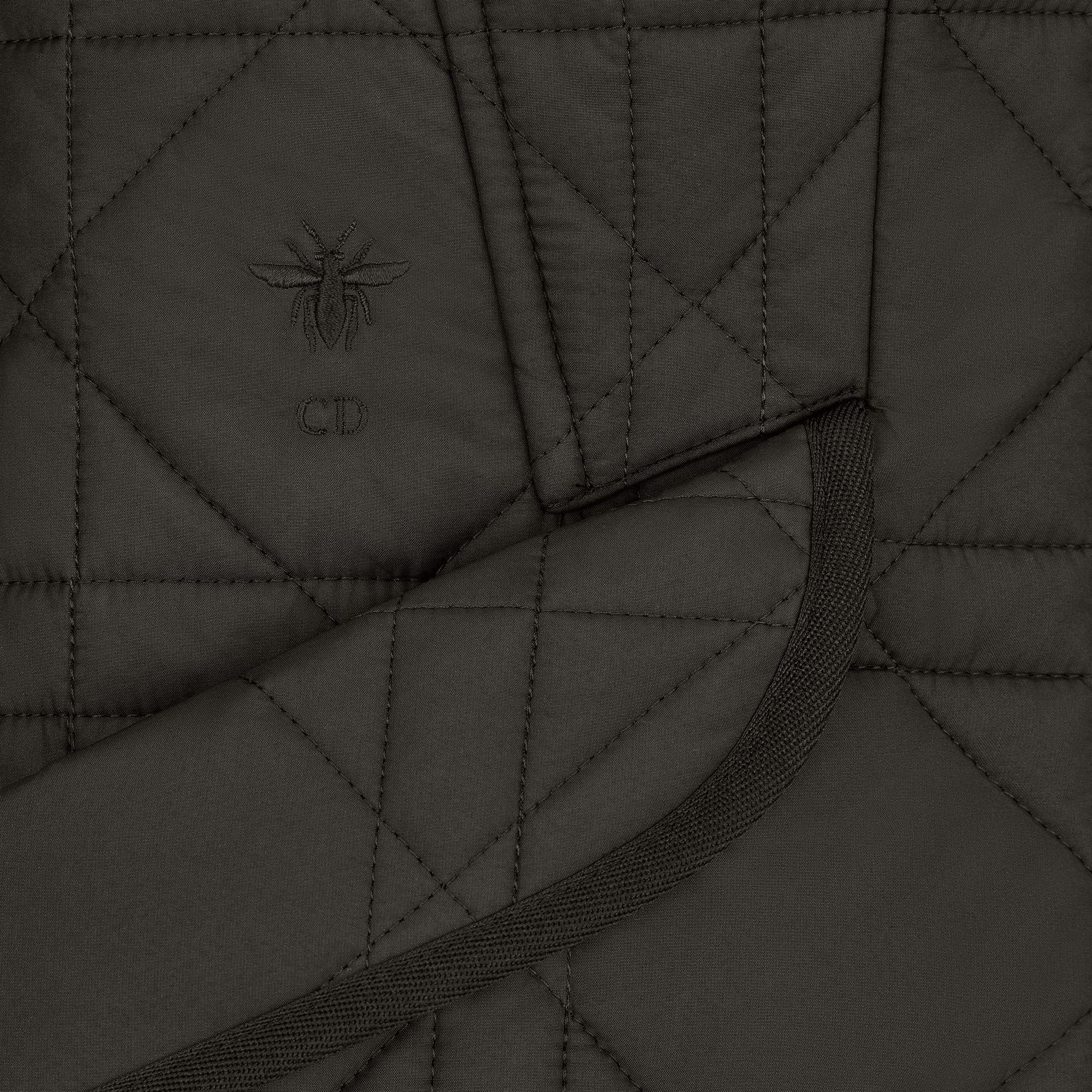 Macrocannage Bar Jacket Black Quilted Technical Taffeta E09