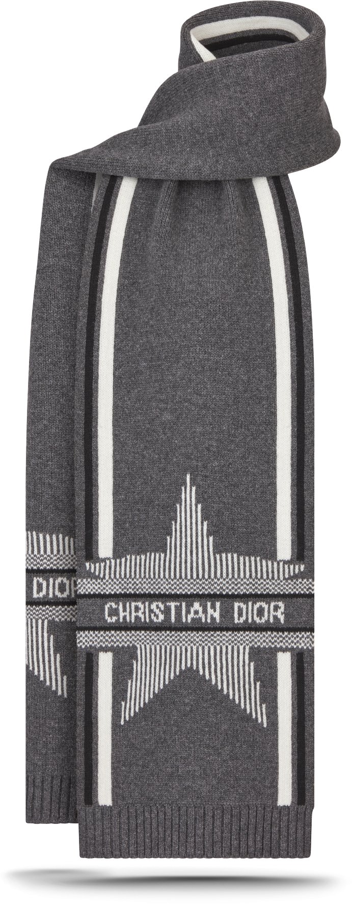 DiorAlps Scarf Gray and White Wool and Cashmere Blend | DIOR 
