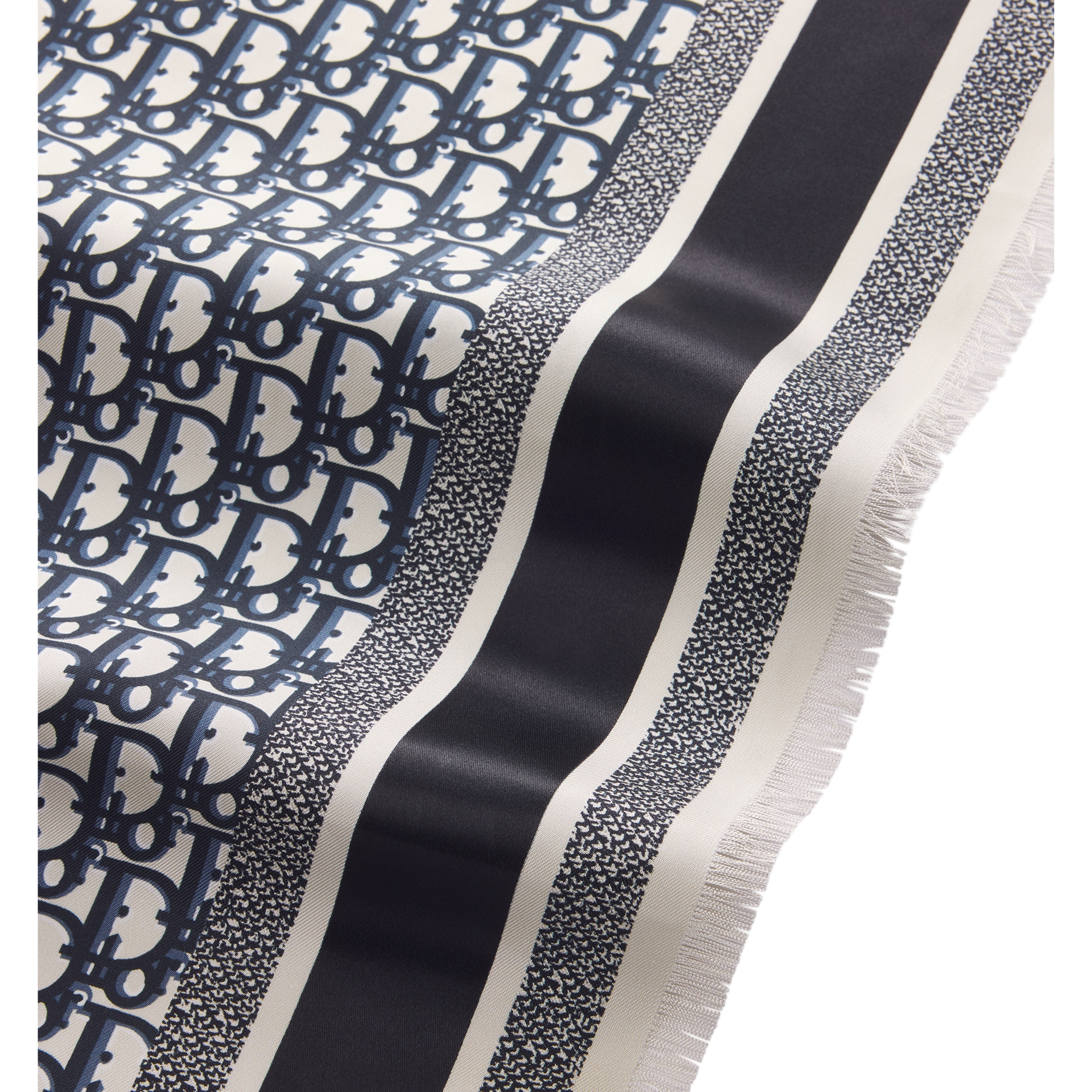 Dior Oblique Diortwin 70 Square Scarf Navy Blue Silk Twill E10