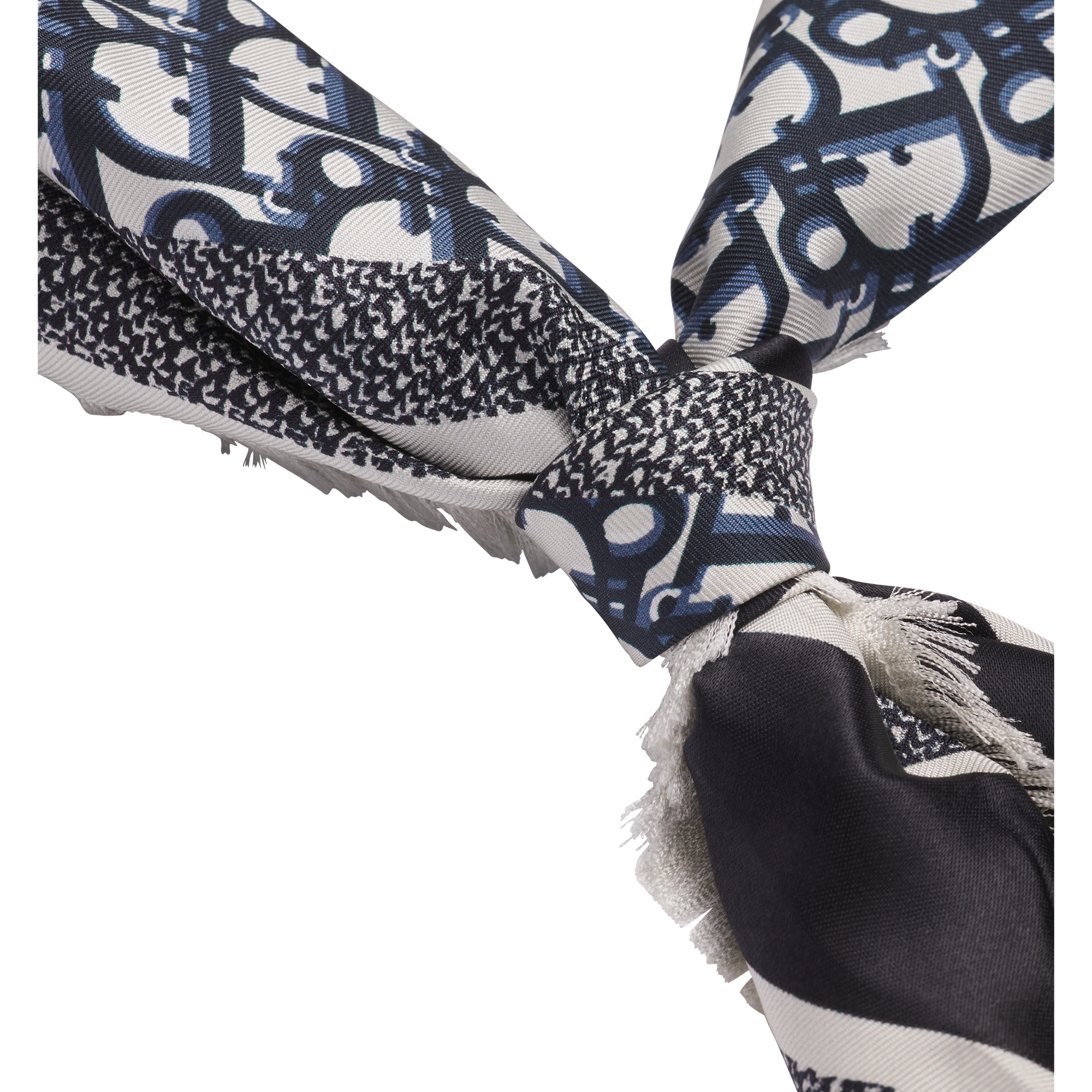 Dior Oblique Diortwin 70 Square Scarf Navy Blue Silk Twill E12