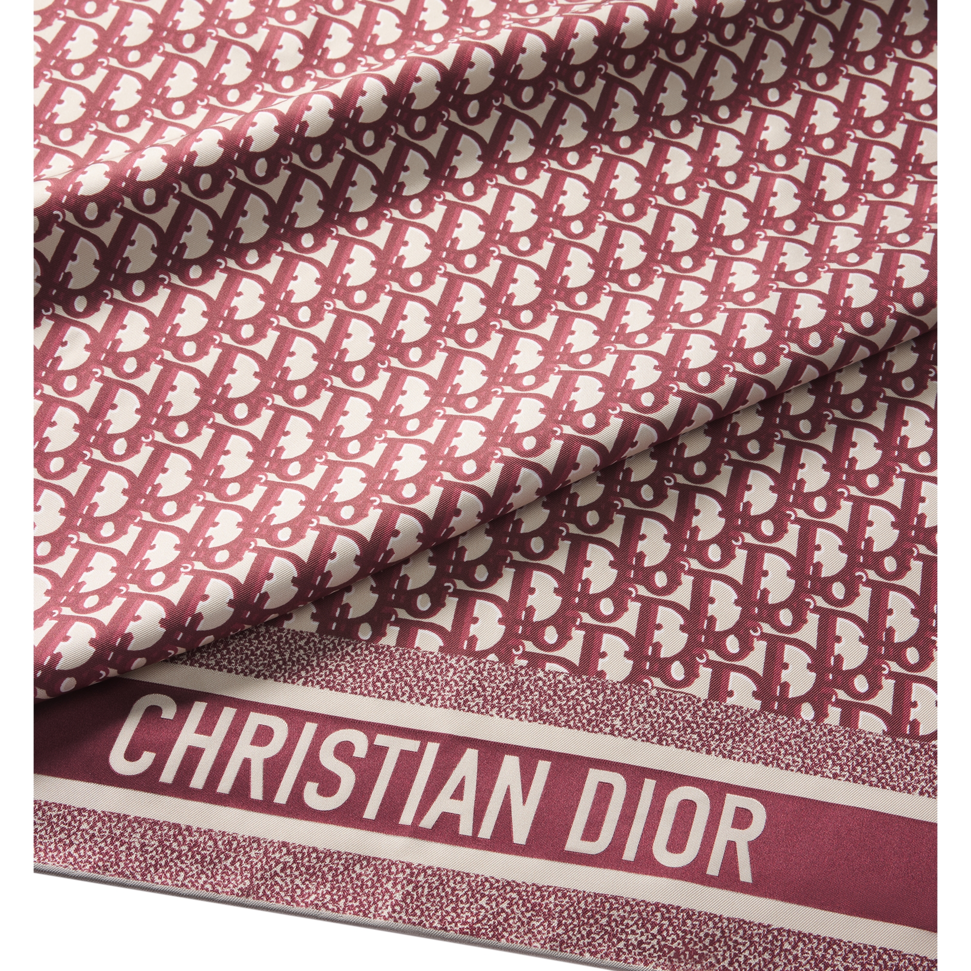 Dior Oblique Diortwin 90 Square Scarf Burgundy and Navy Blue Silk Twill E09