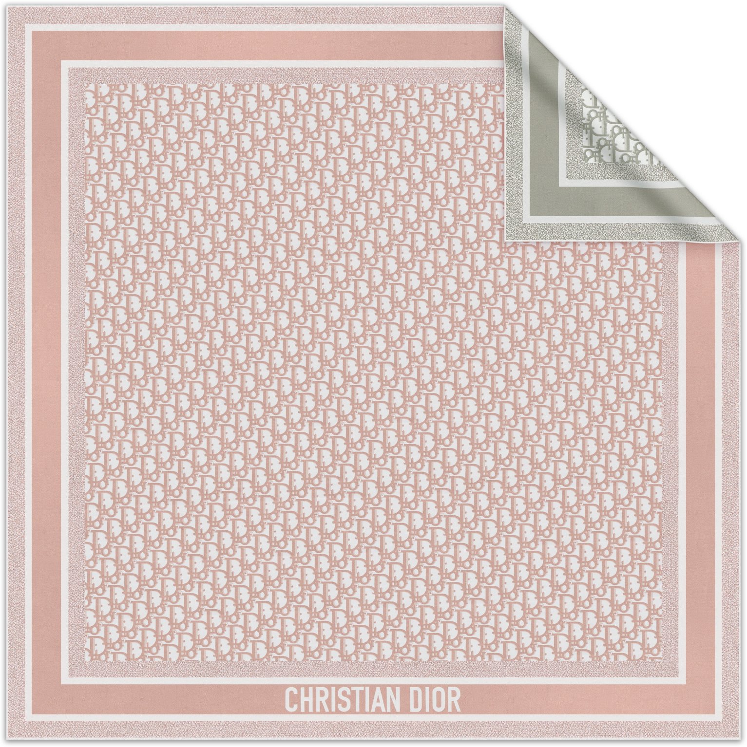スカーフ DIOR Silk foulard with Dior Oblique motif Grigio Dior Oblique Diortwin 70 Square Scarf Gray Silk Twill | DIOR