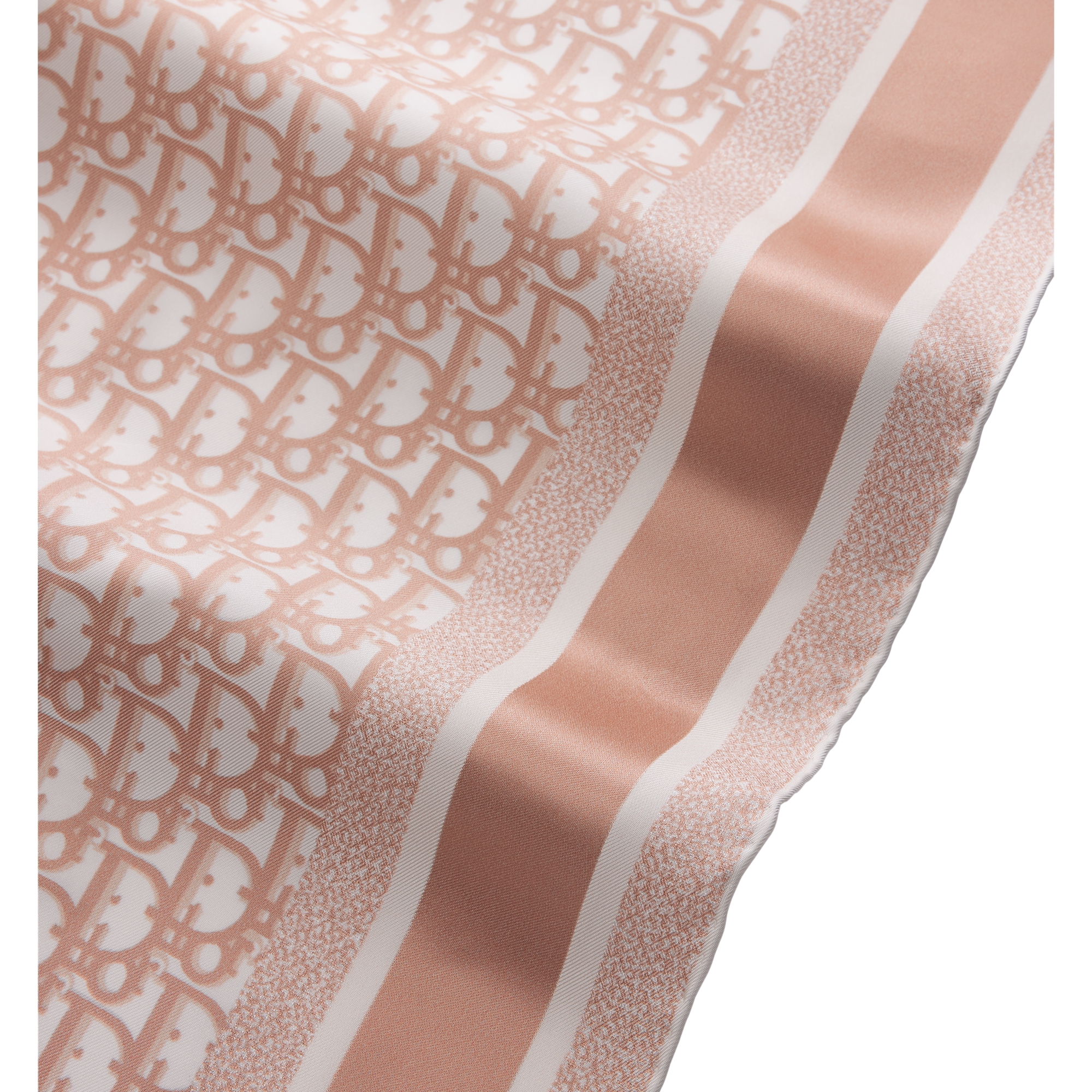 Dior Oblique Diortwin 90 Square Scarf Rose des Vents and Gray Silk Twill E10