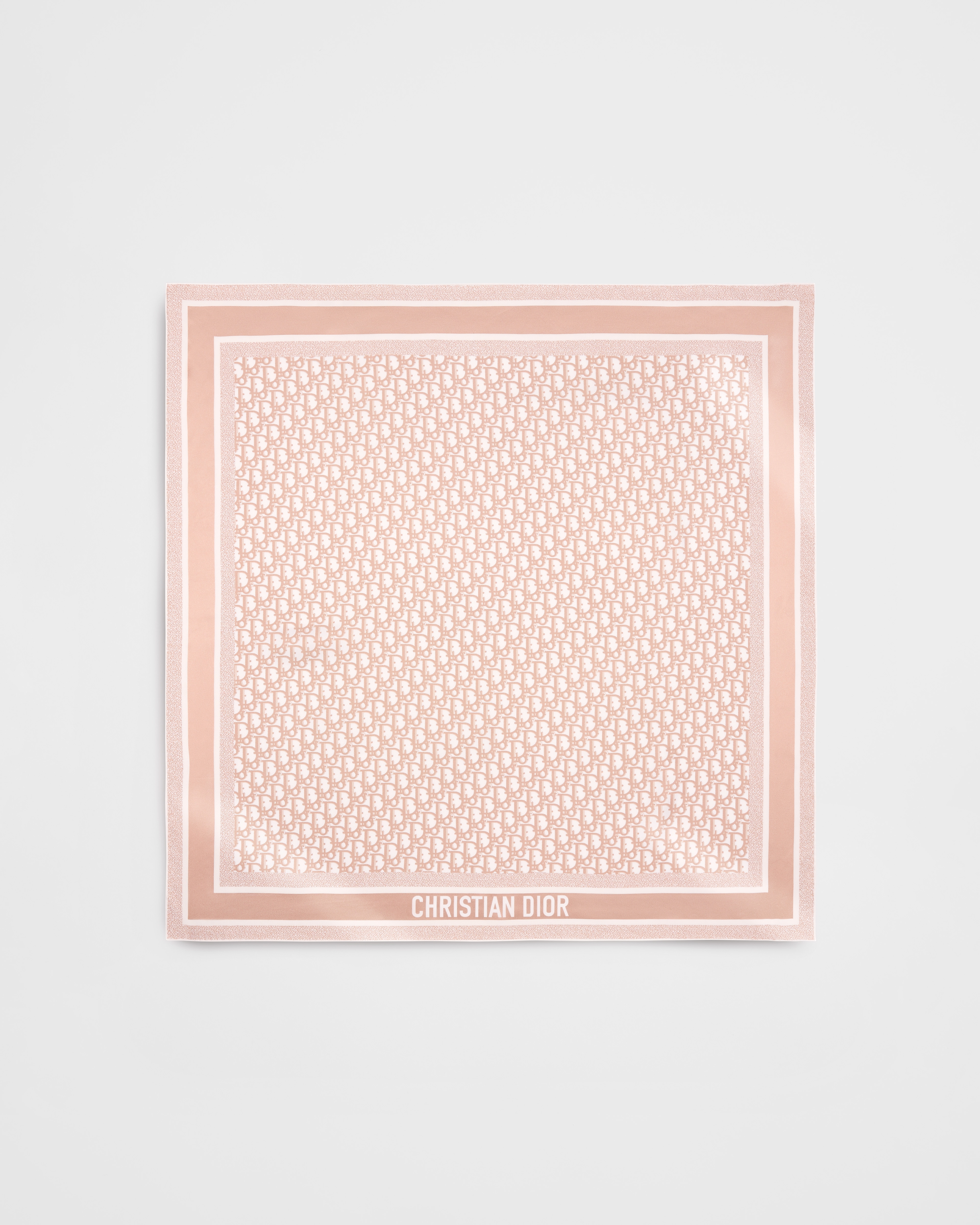 Diortwin Dior Oblique 90 스퀘어 스카프 Rose des Vents & 그레이 실크 트윌 E01