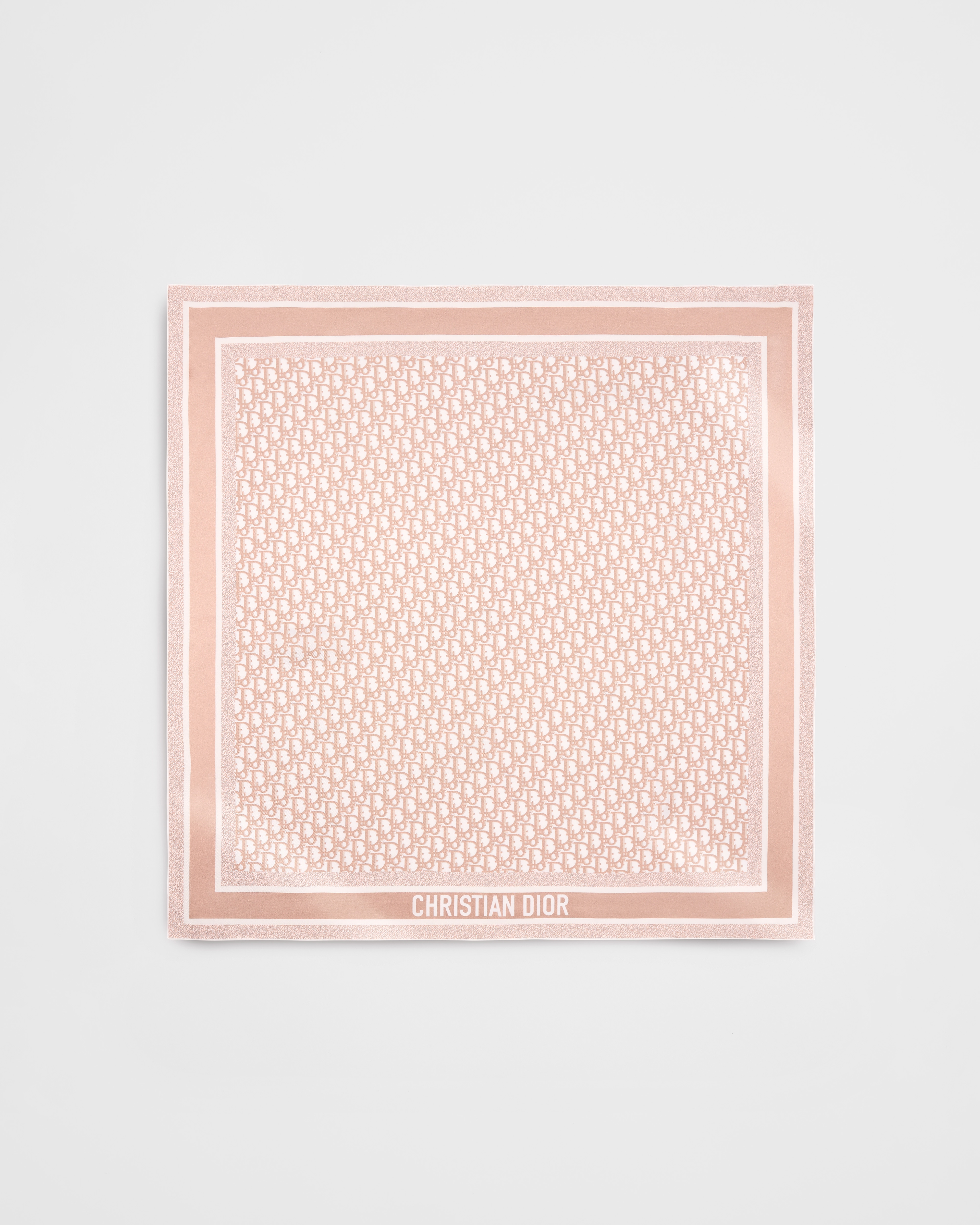 Dior Oblique Diortwin 90 Square Scarf Rose des Vents and Gray Silk Twill E01