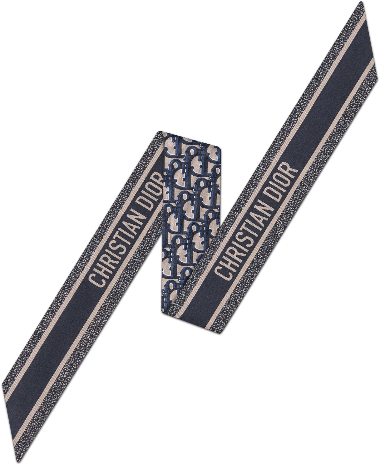 Dior Oblique Mitzah Scarf Navy Blue Silk Twill DIOR