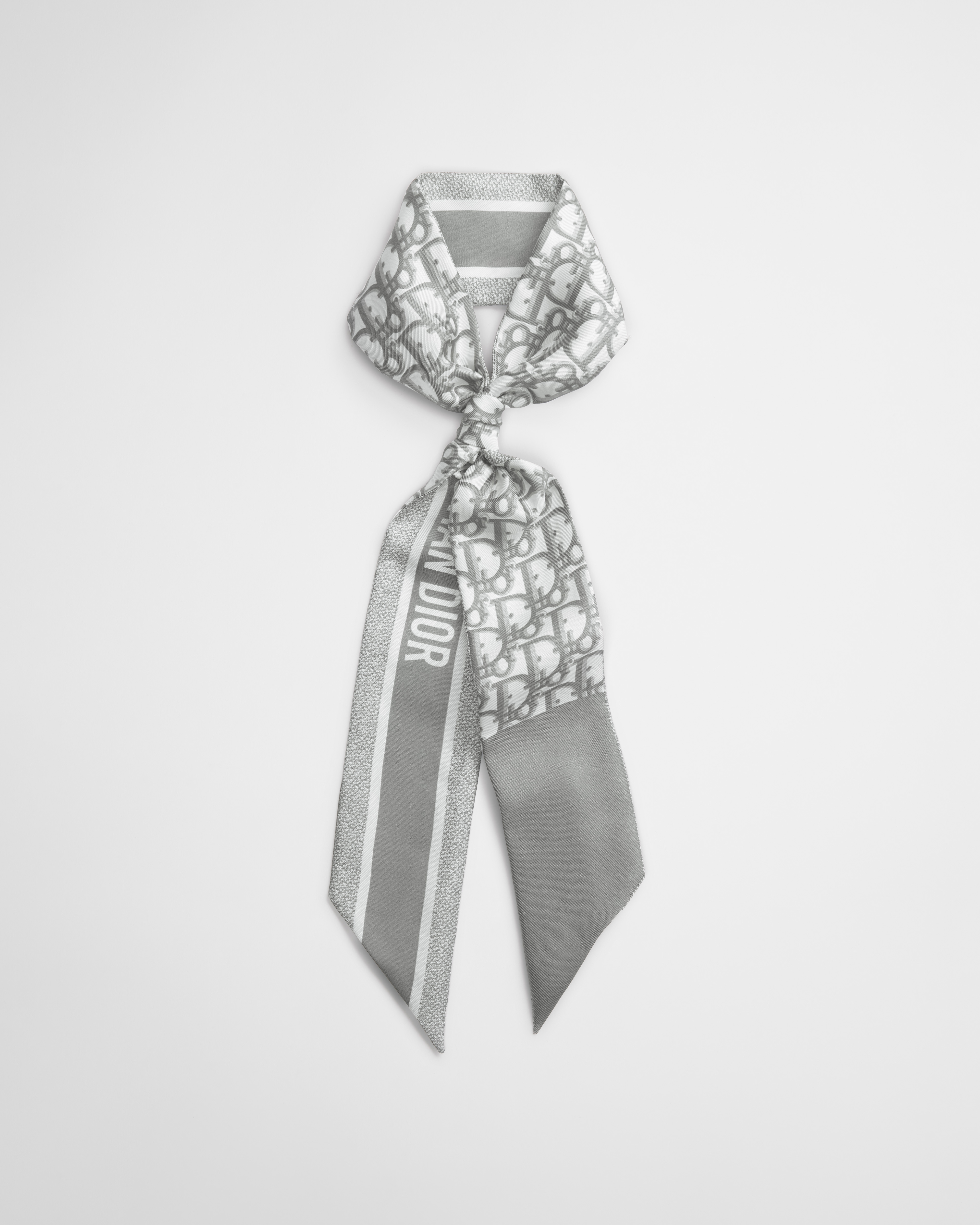 Dior Oblique Mitzah Scarf Gray Silk Twill E11