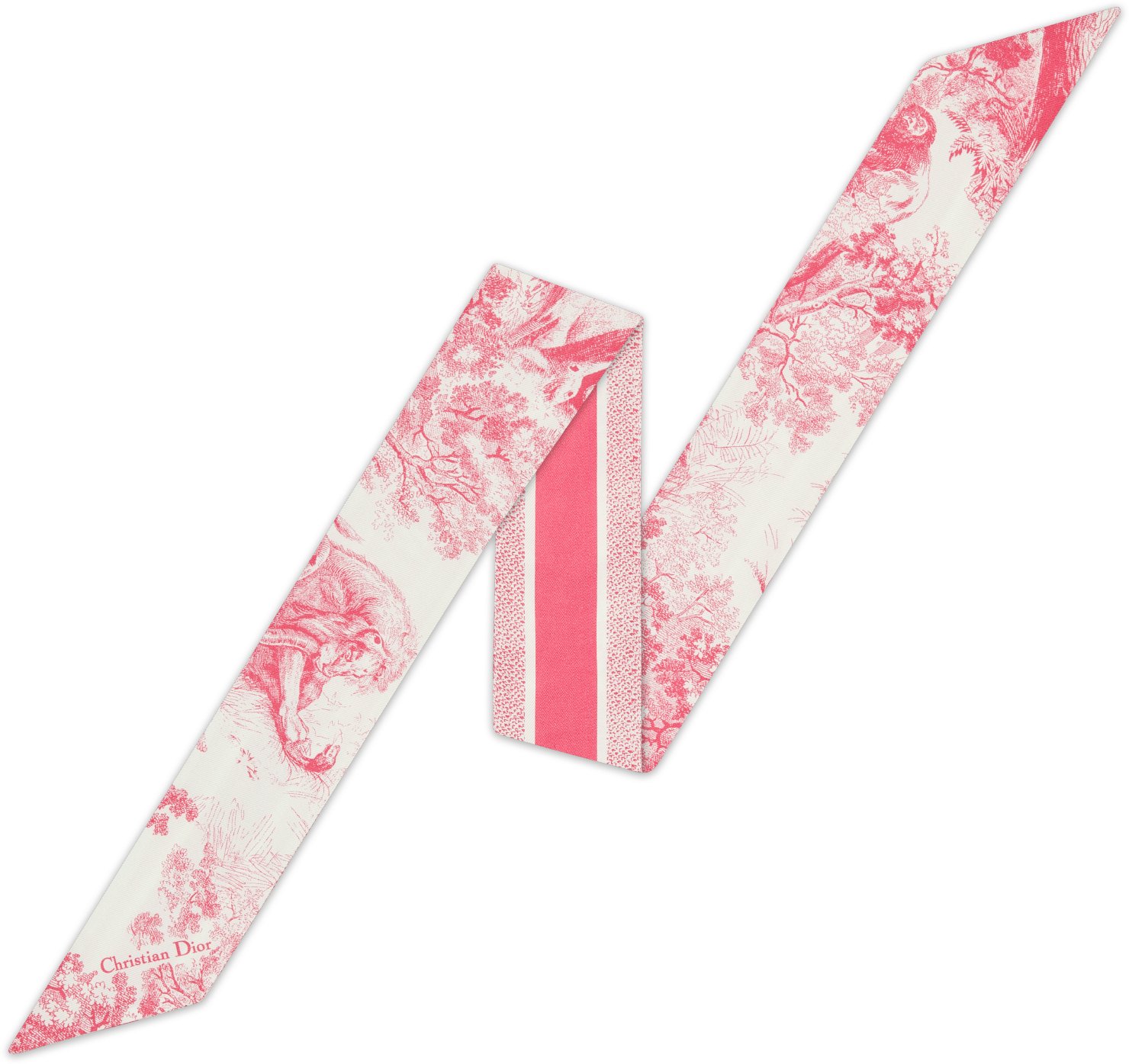 クリスチャンディオール ミッツァ ピンク トワル ドゥ ジュイ ソヴァージュ Dioriviera Toile de Jouy Sauvage Mitzah Scarf White and