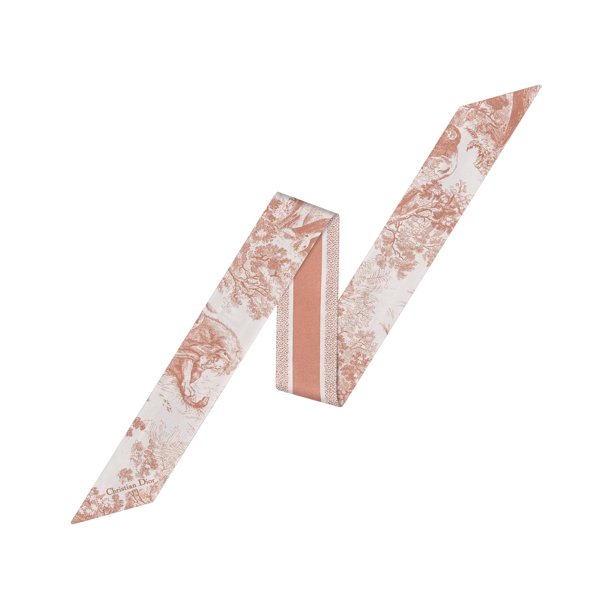  ผ้าไหมทวิลล์สีขาวครีมและสีชมพู