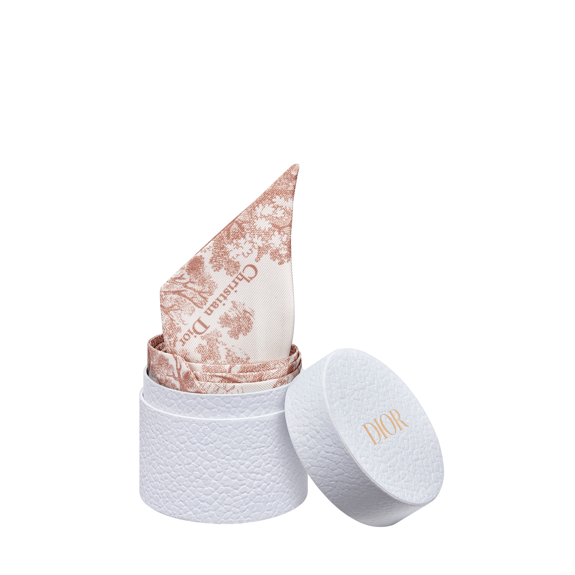 Toile de Jouy Sauvage Mitzah Scarf Ivory and Pink Silk Twill E10