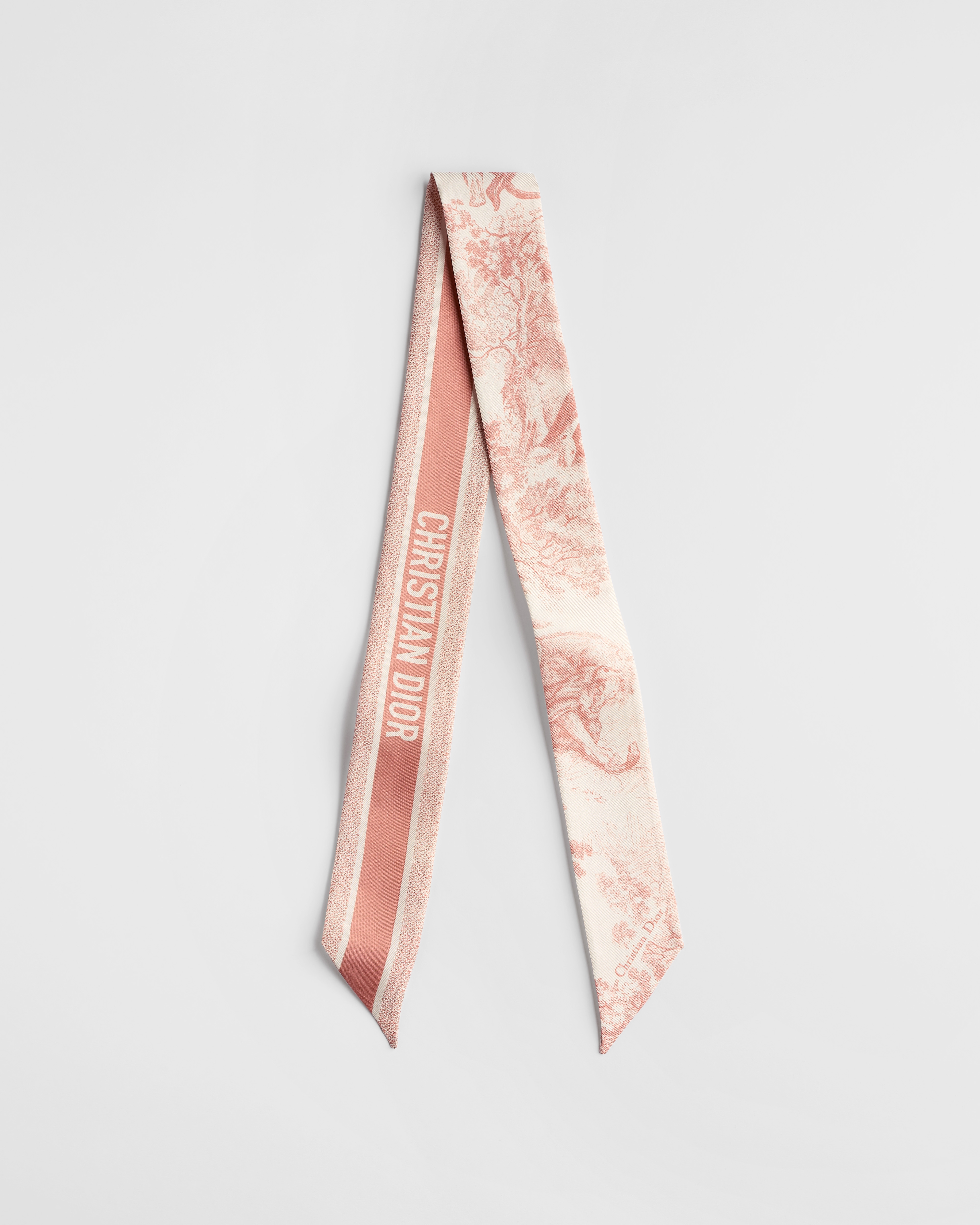 Mitzah Toile de Jouy Sauvage Twill de soie ivoire et rose E01
