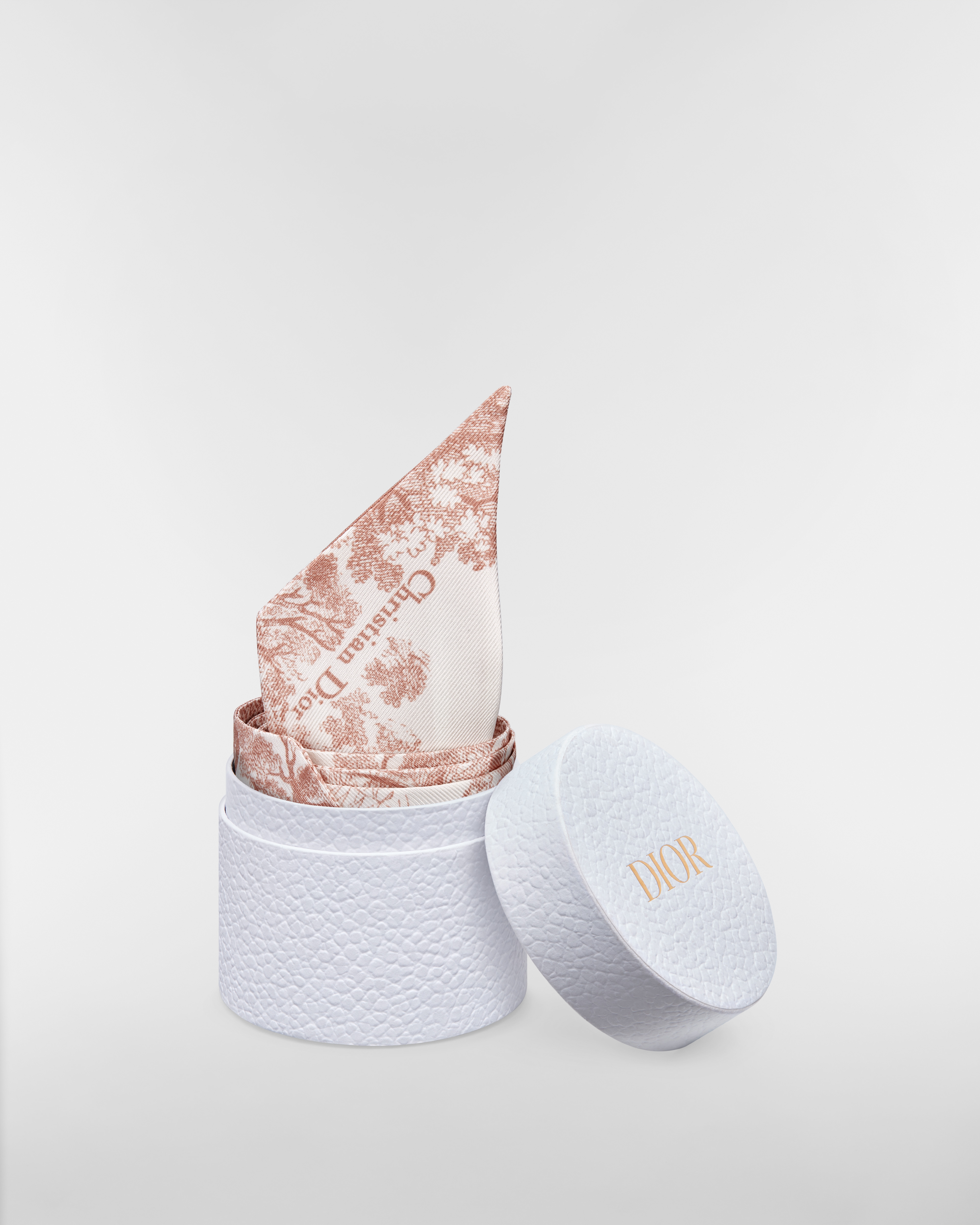 Toile de Jouy Sauvage Mitzah-Schal Seidentwill in Elfenbeinfarbe und Rosa E10