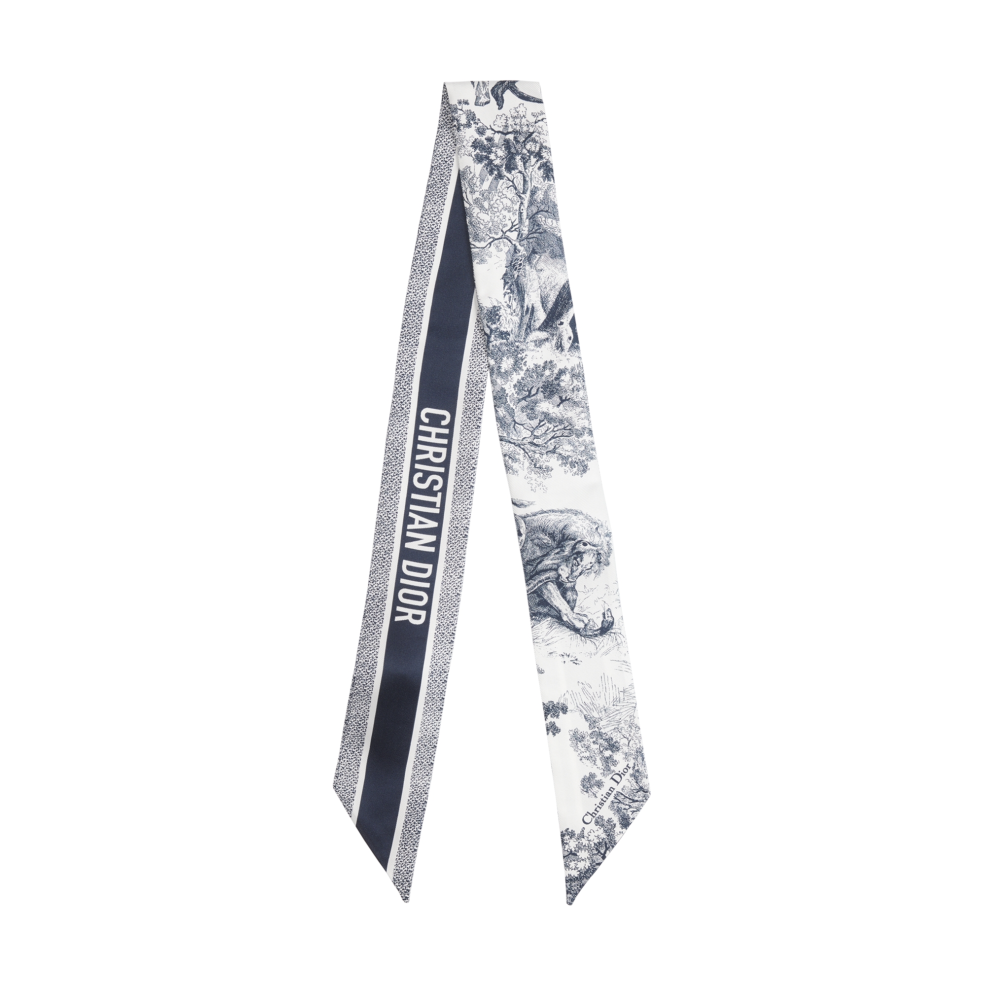  Seidentwill in Elfenbeinfarbe und Marineblau