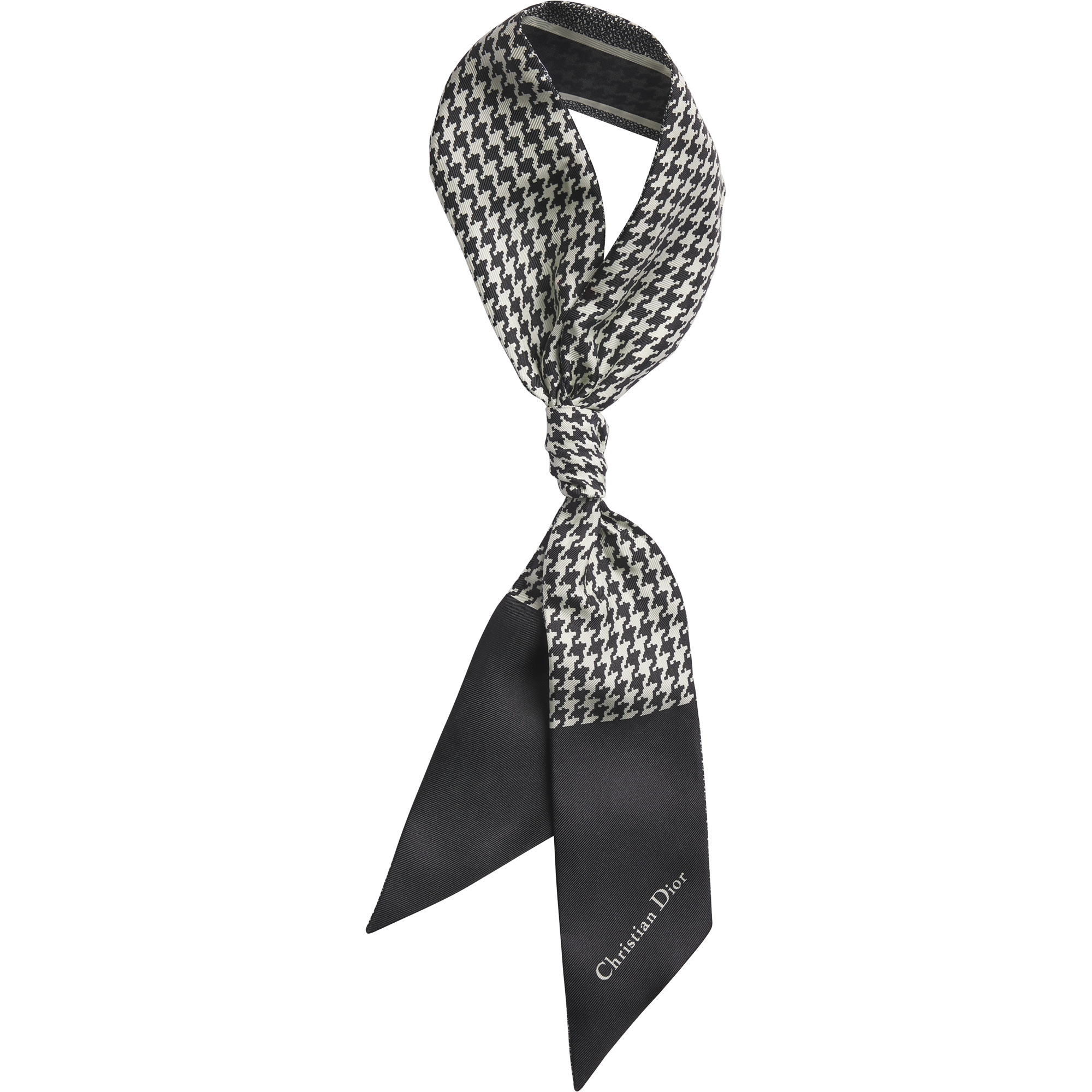 30 Montaigne Mitzah Scarf Black and White Silk Twill E11