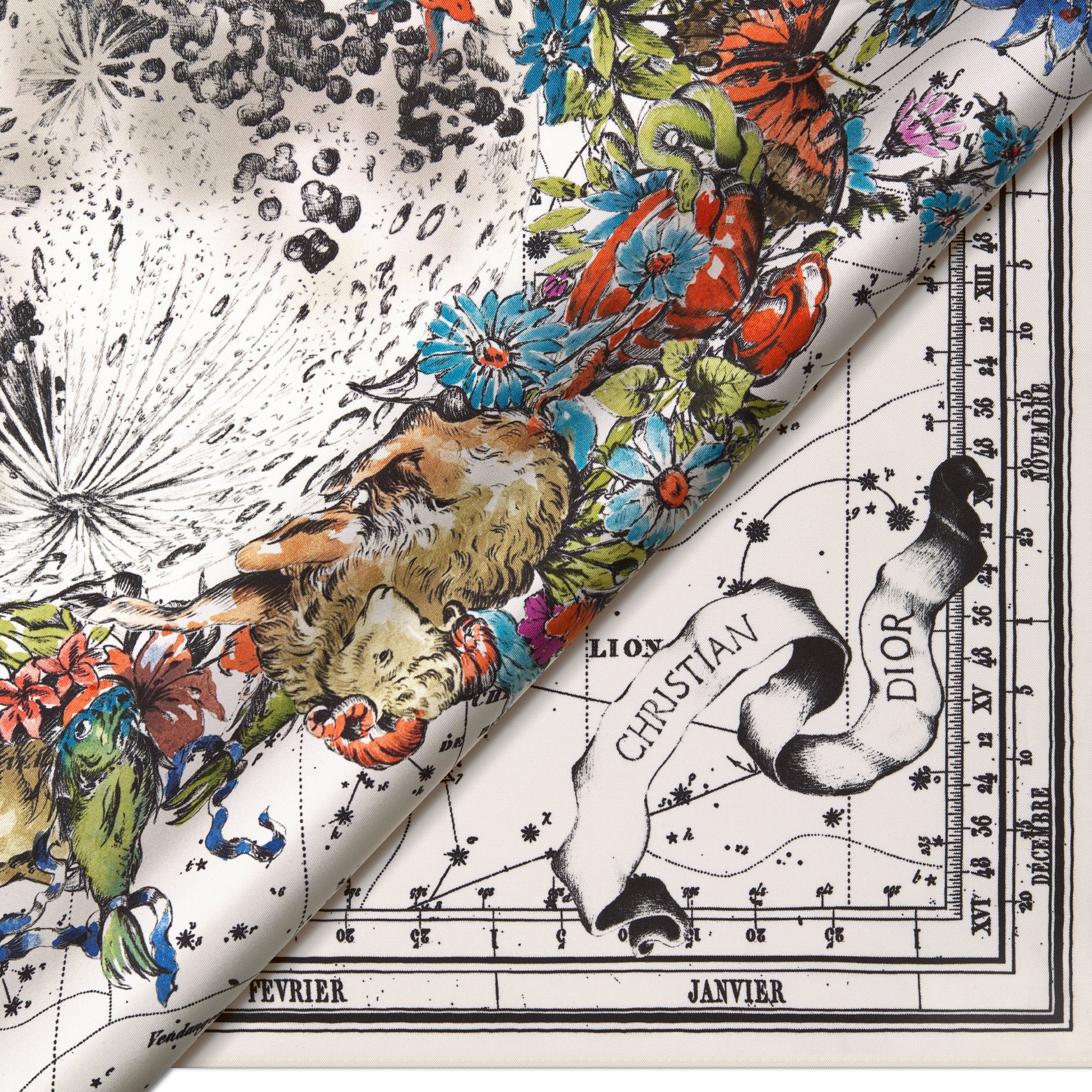 Christian Dior シルクバンダナ 動物柄 ディオール 動物