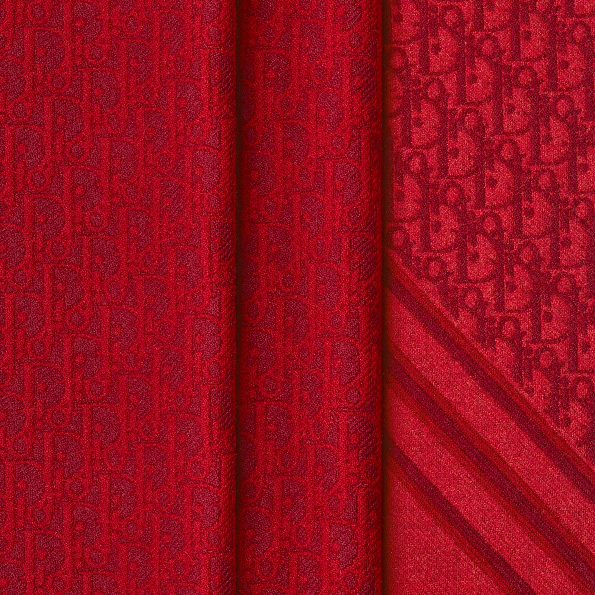 Dior Oblique Scarf Burgundy and Red Wool E09