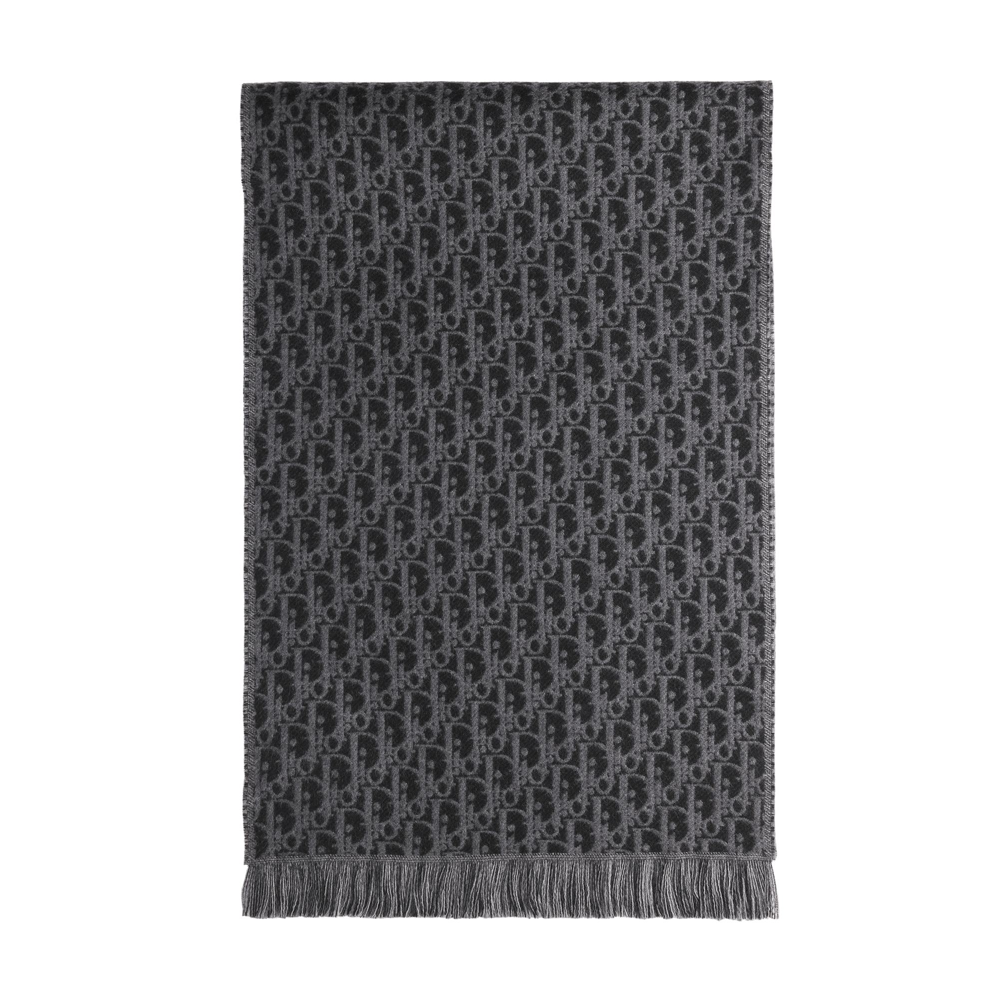 Dior Oblique Scarf Black and Gray Wool E01