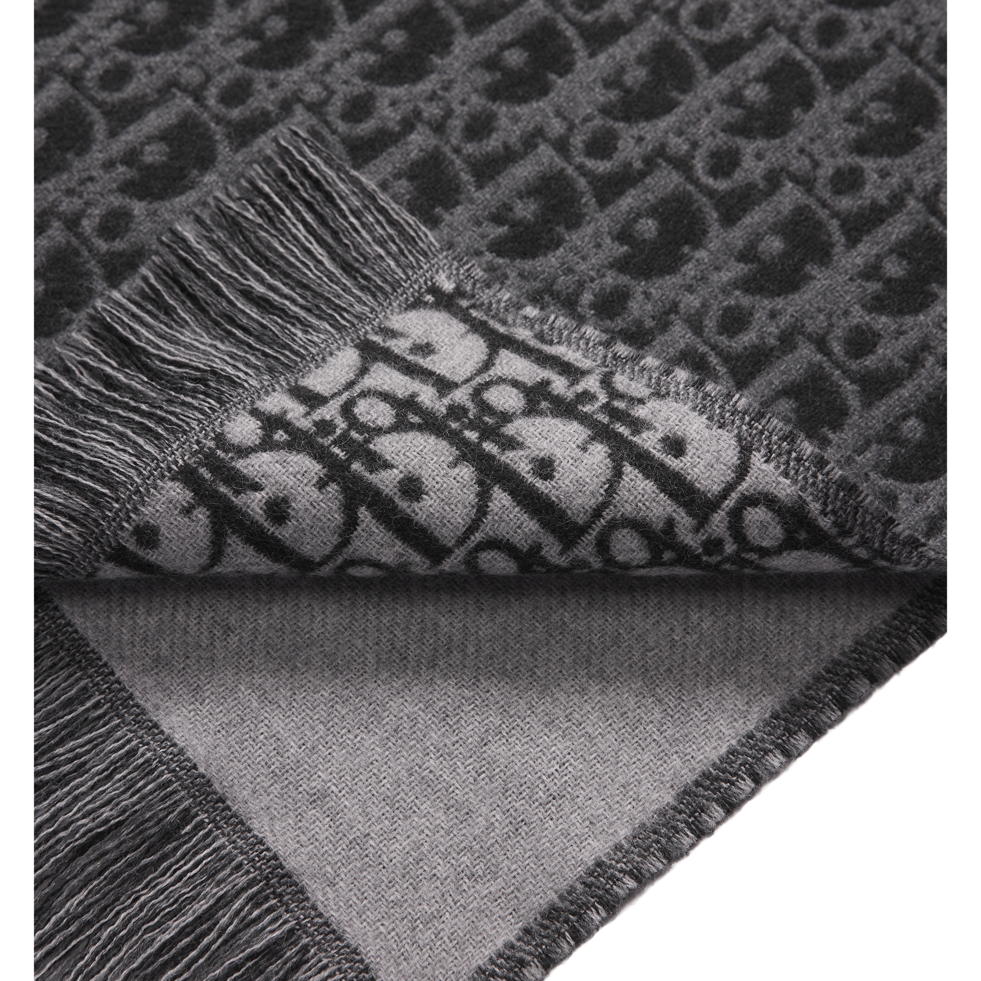 Dior Oblique Scarf Black and Gray Wool E10