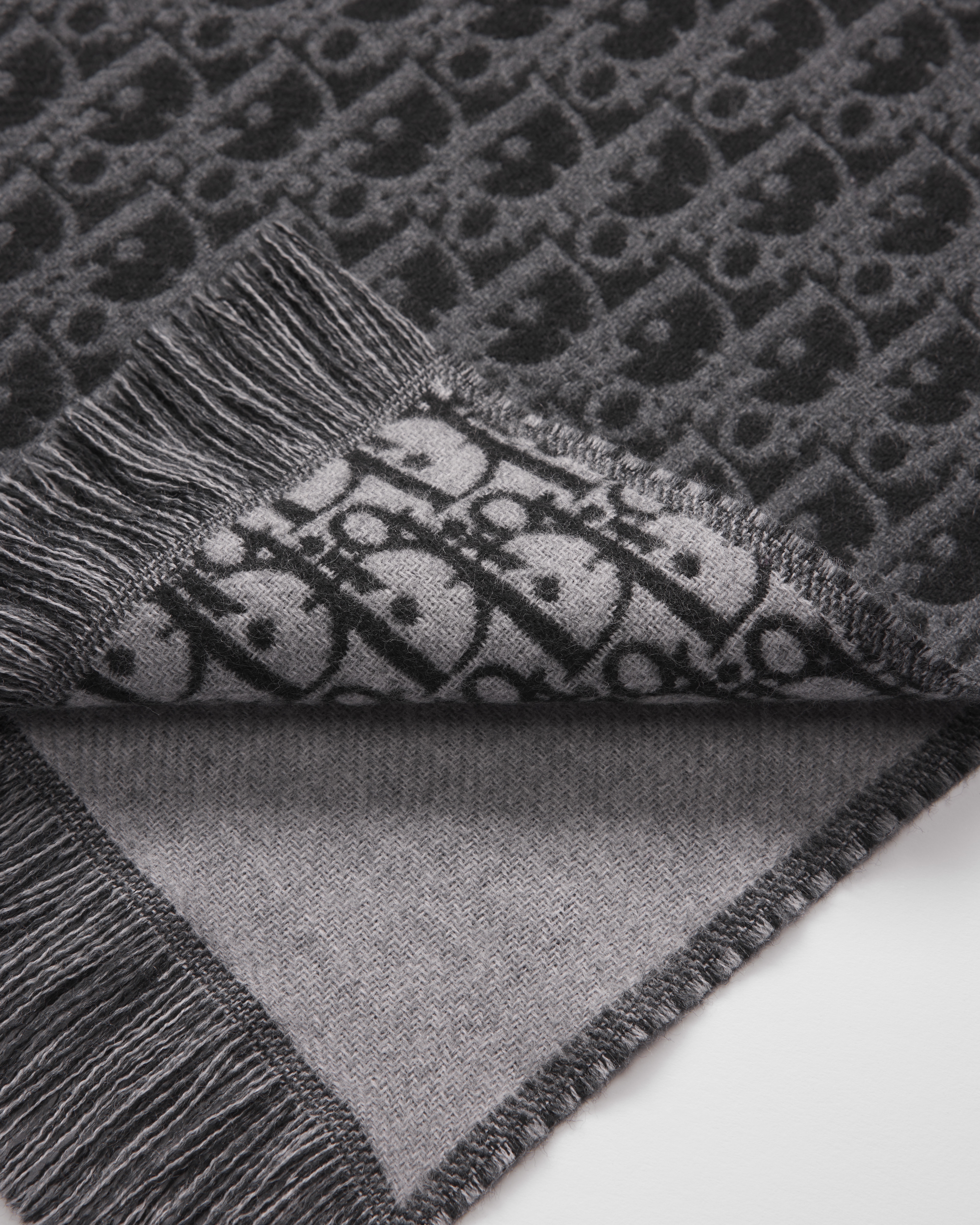 Dior Oblique Scarf Black and Gray Wool E10