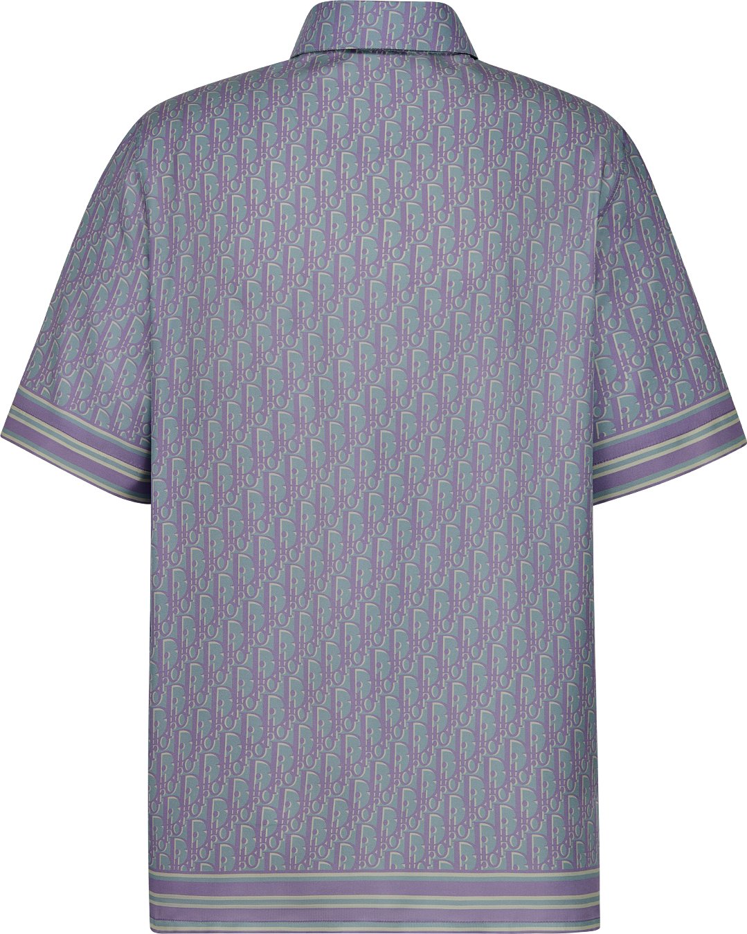 Dior Oblique Short-Sleeved Shirt Blue Silk Twill | DIOR