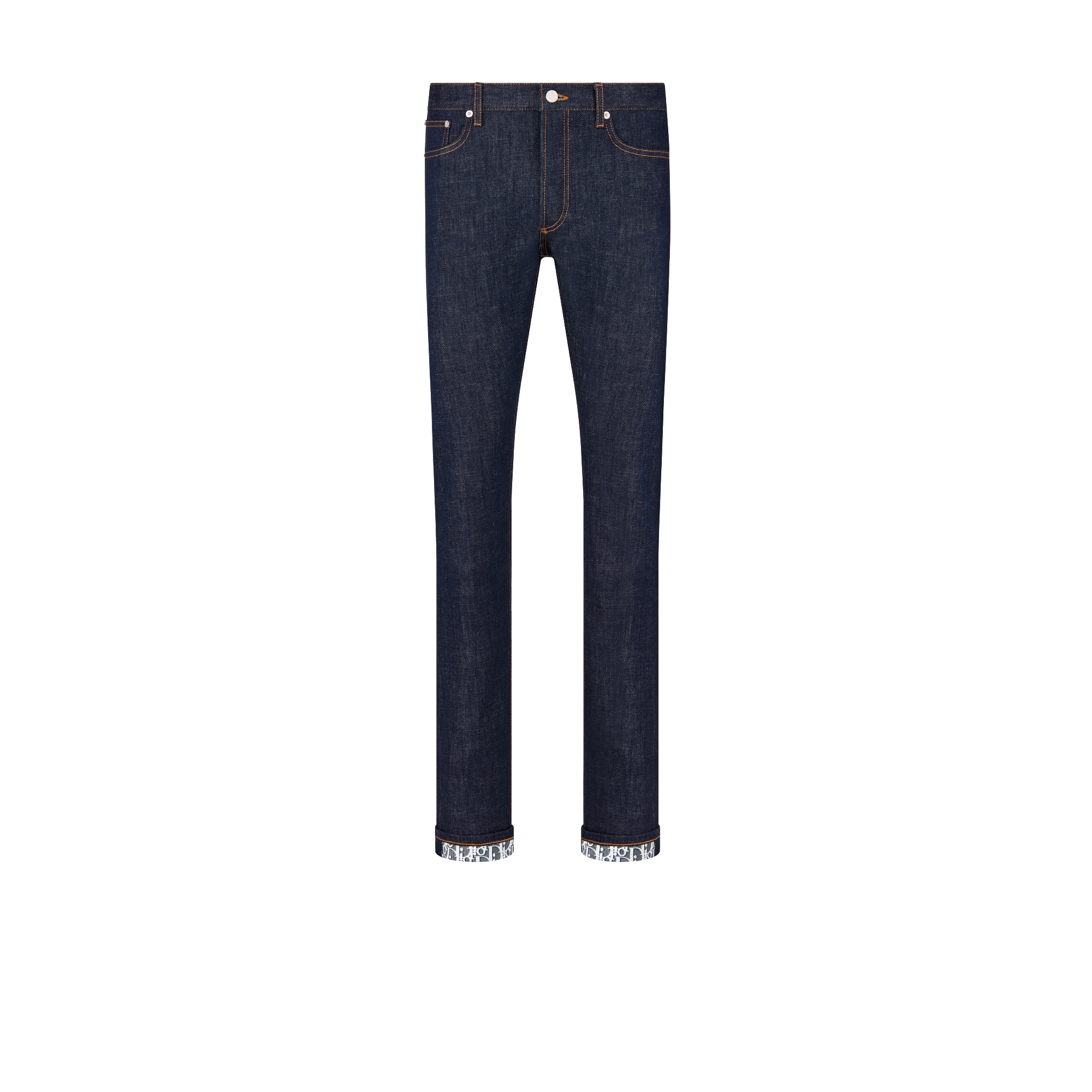 Jean slim long Dior Oblique Denim de coton bleu brut E10