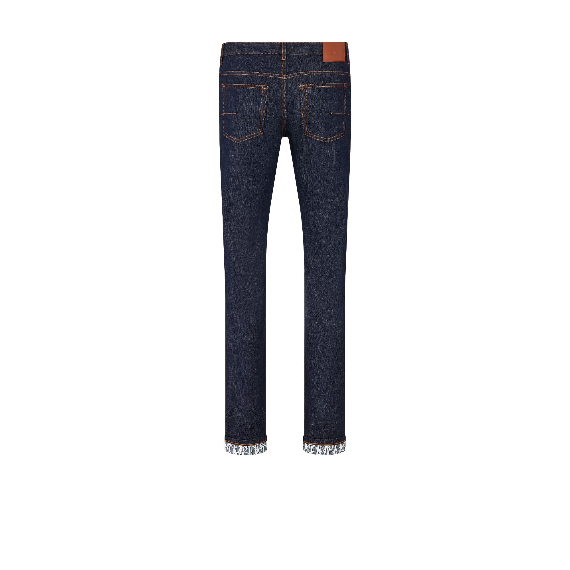 Jean slim long Dior Oblique Denim de coton bleu brut E11