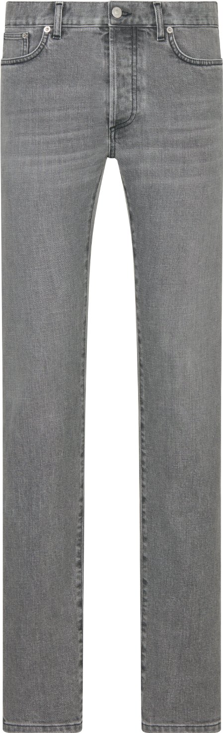 Long Slim-Fit Jeans Gray Cotton-Blend Twill | DIOR