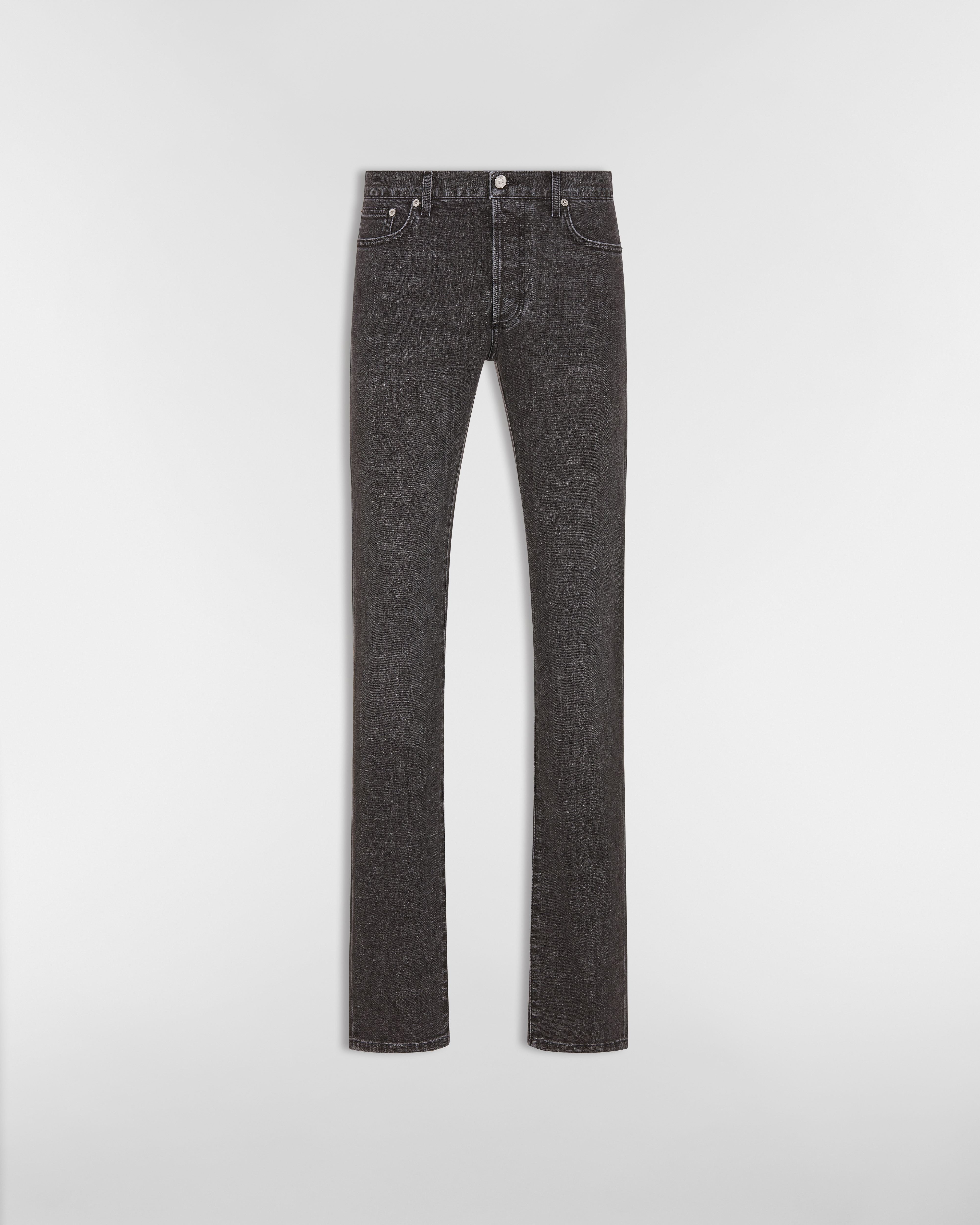 Lange Slim Fit Jeans Baumwolldenim in Grau E01