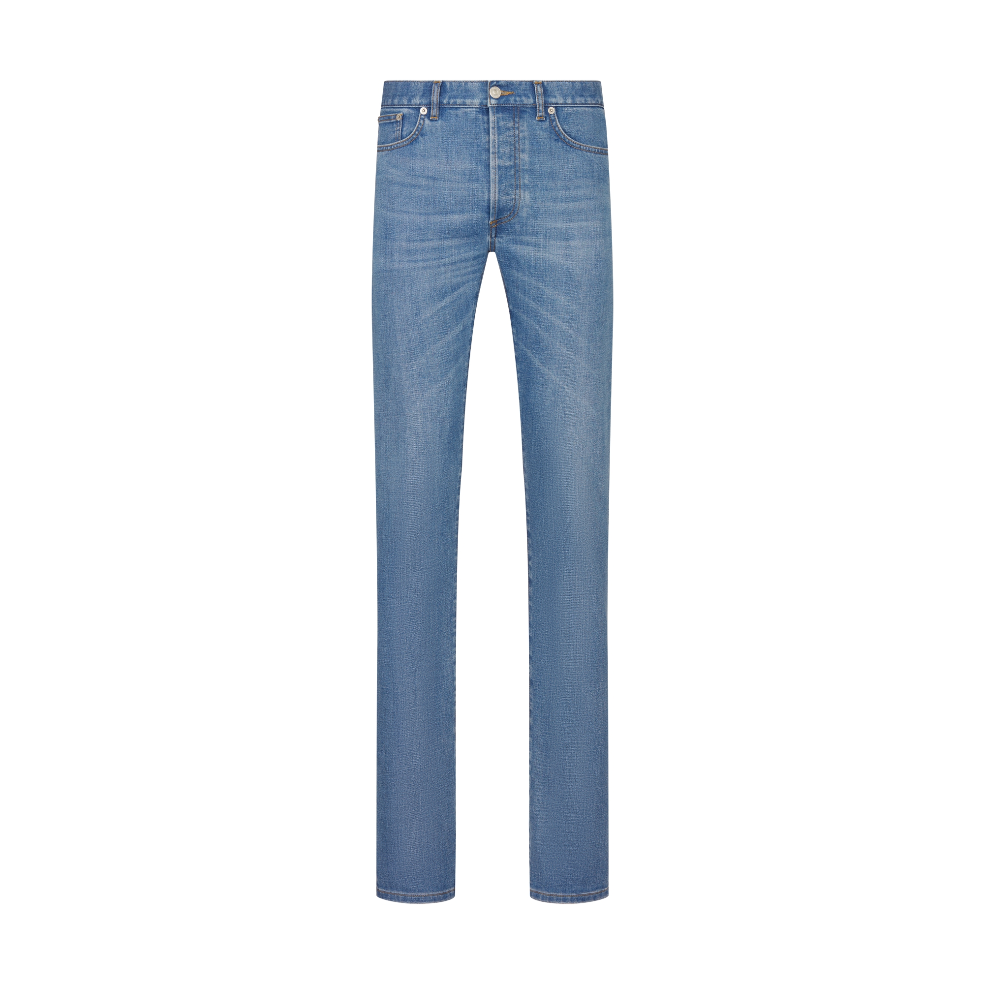 Slim-Fit Jeans Blue Cotton-Blend Twill E01
