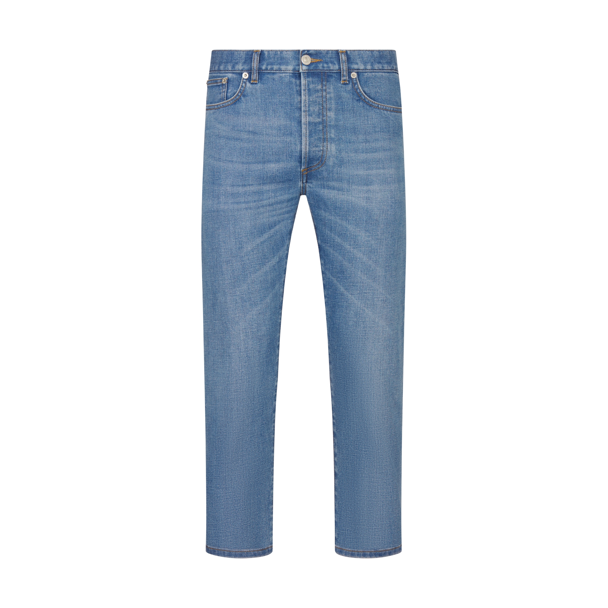 Slim-Fit Jeans Blue Cotton-Blend Twill E01